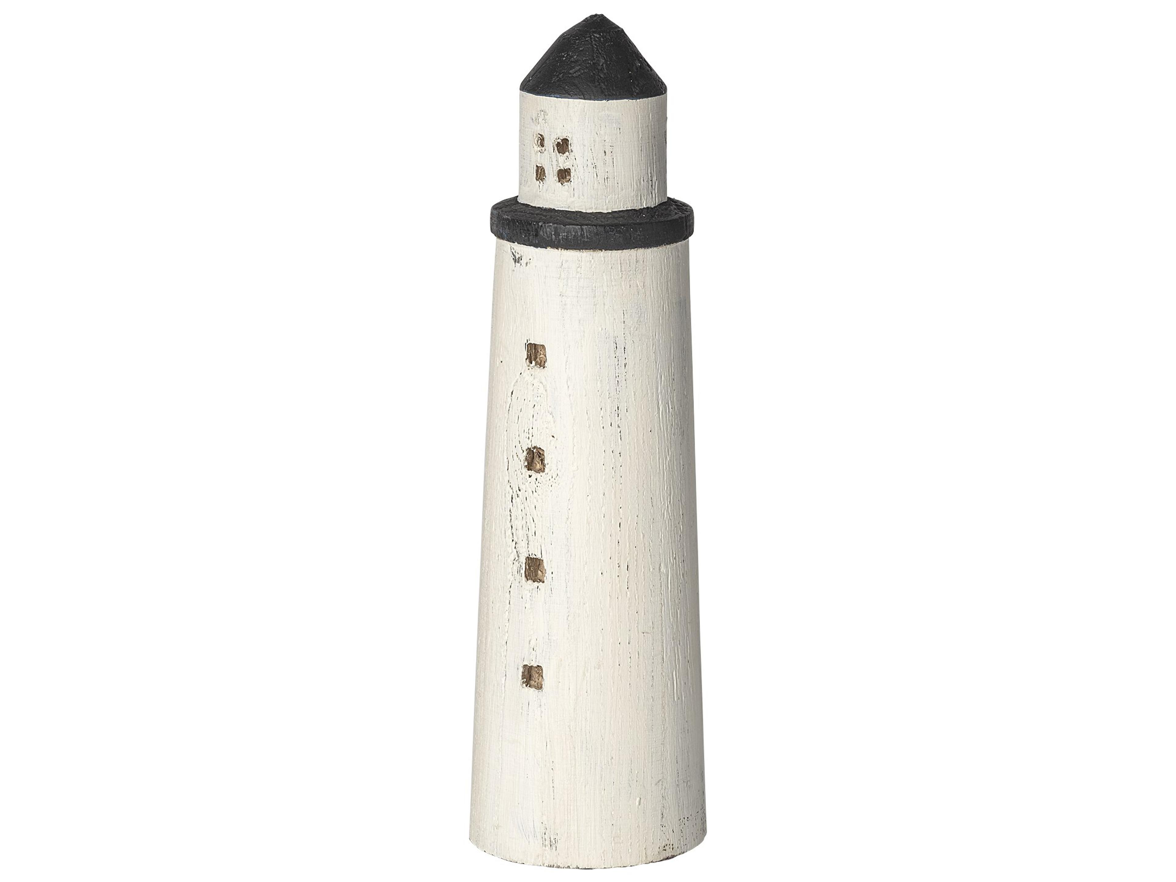 Abner (Large) 4L x 4W White Wooden Coastal Lighthouse