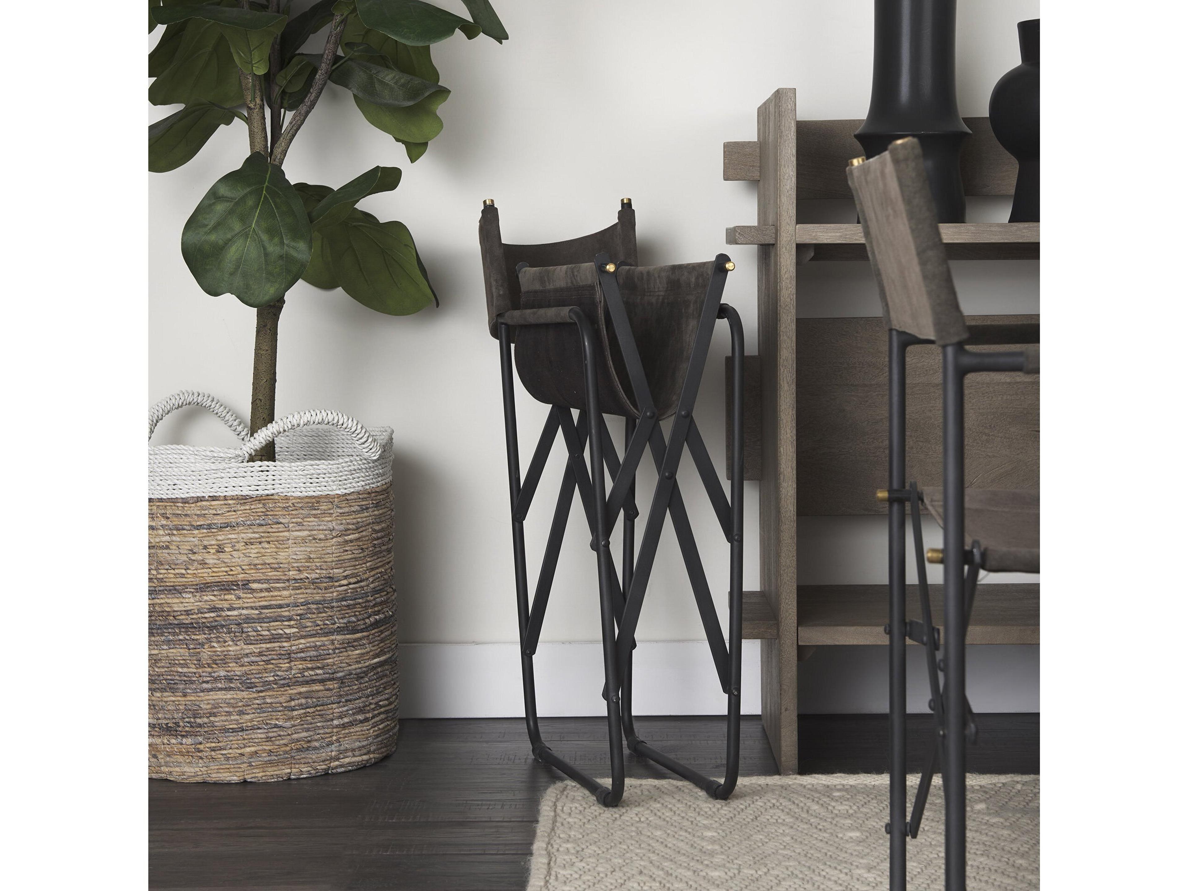 Mercana Direttore 19.25L x 20W x 31H  Brown/Gray Suede W/ Metal Frame Dining Chair