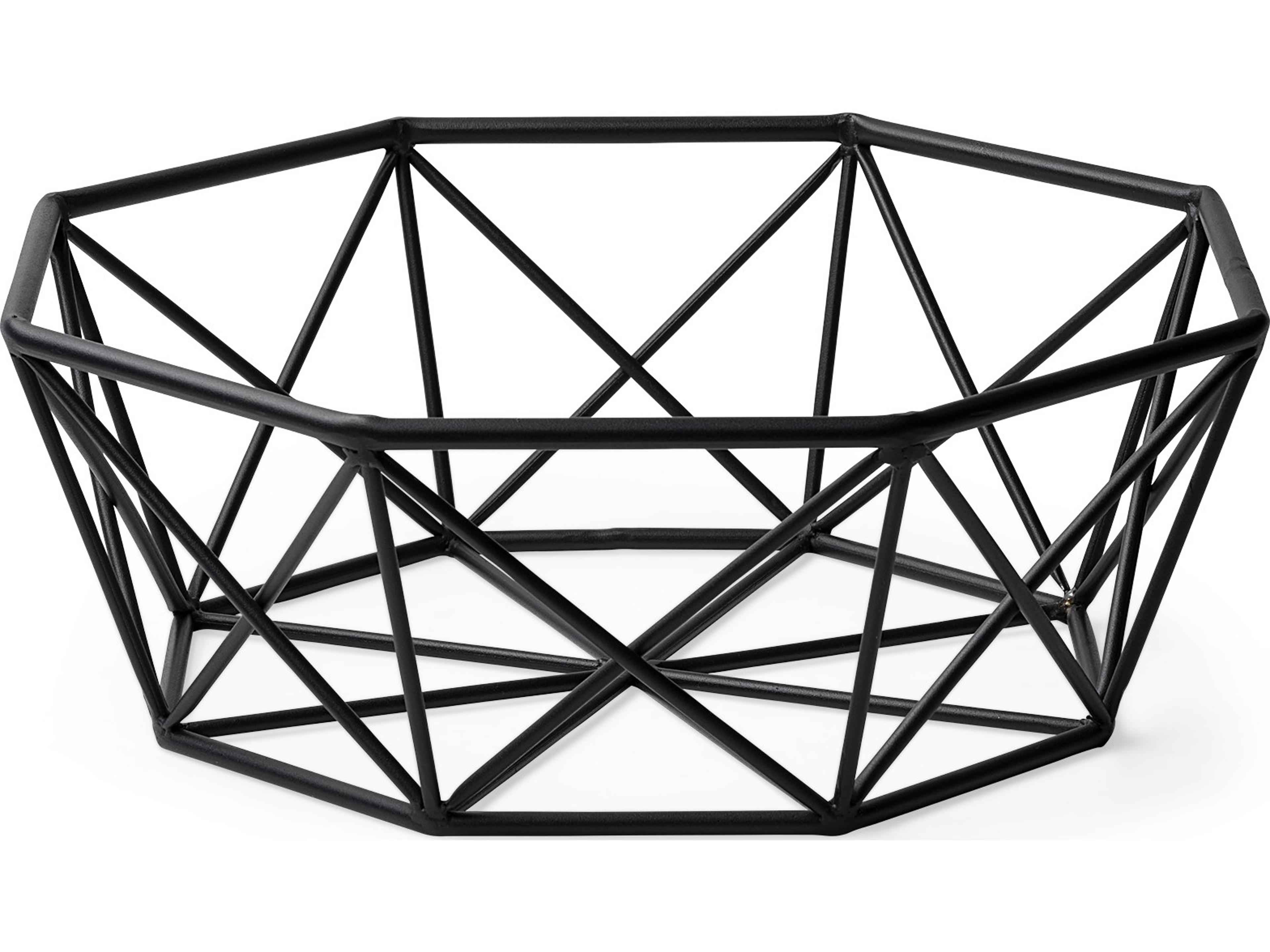 Mercana Davy 17L x 17W Black Metal Large Hexagonal Bowl