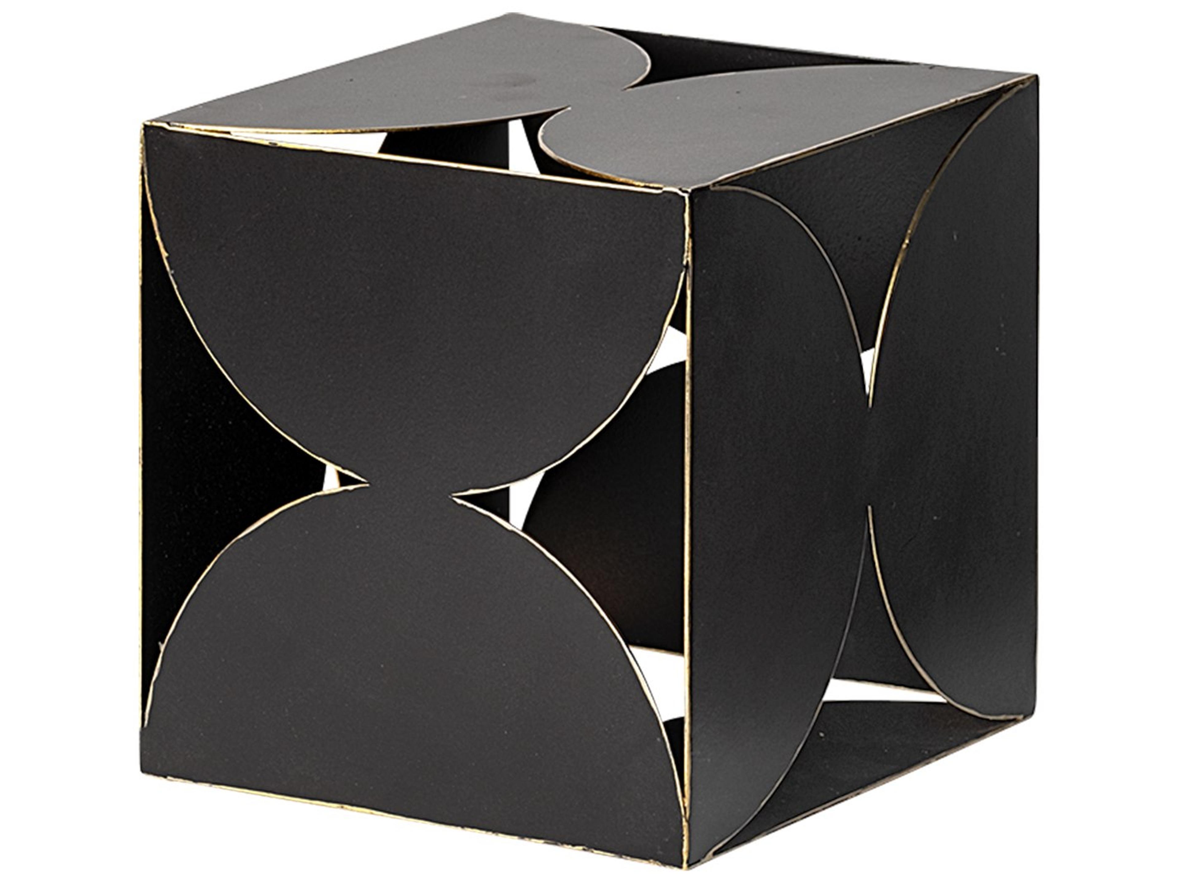 Darren (Small) 6L x 6W Black Metal Decorative Cube