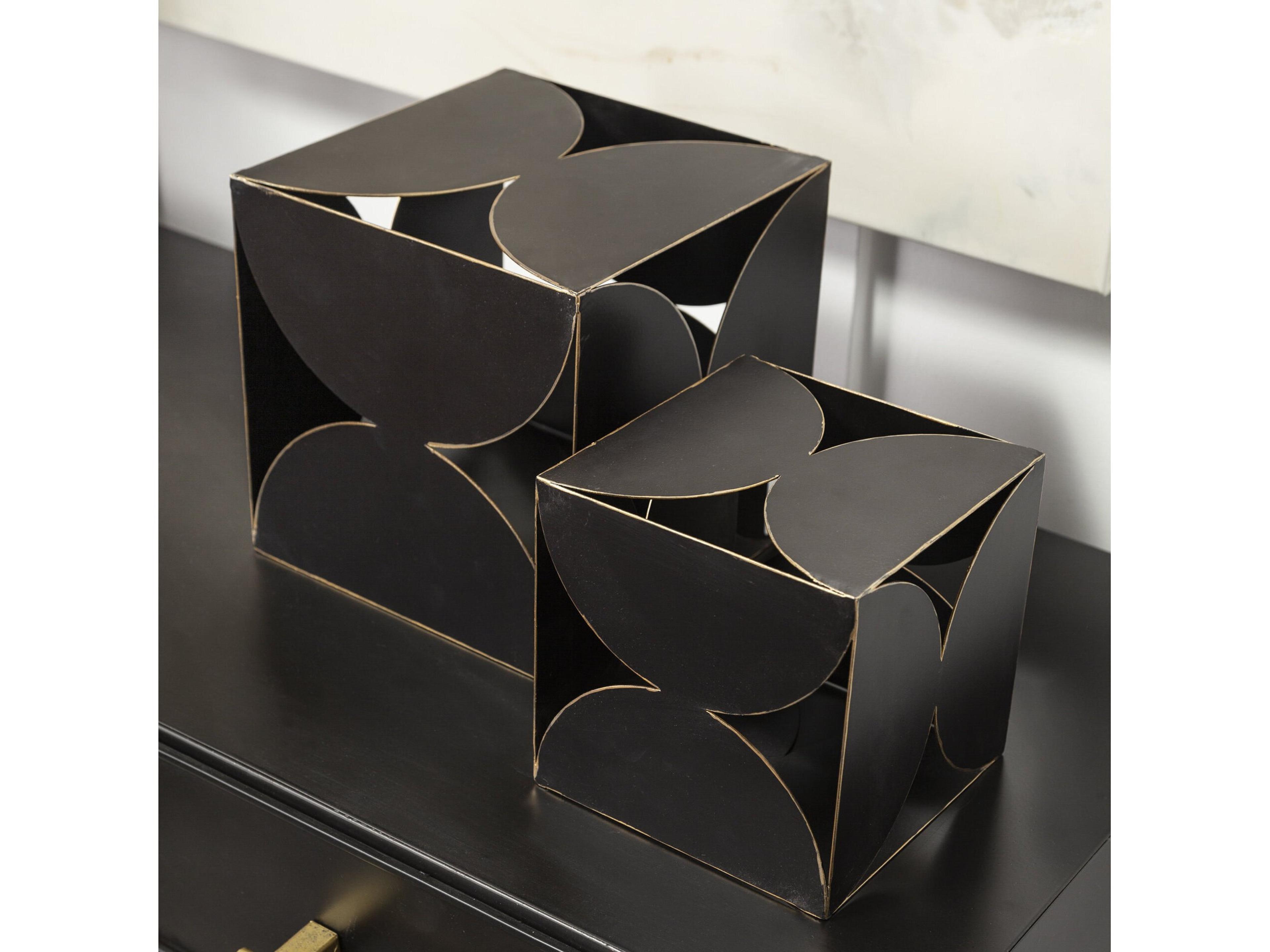 Mercana Darren (Large) 8L x 8W Black Metal Decorative Cube