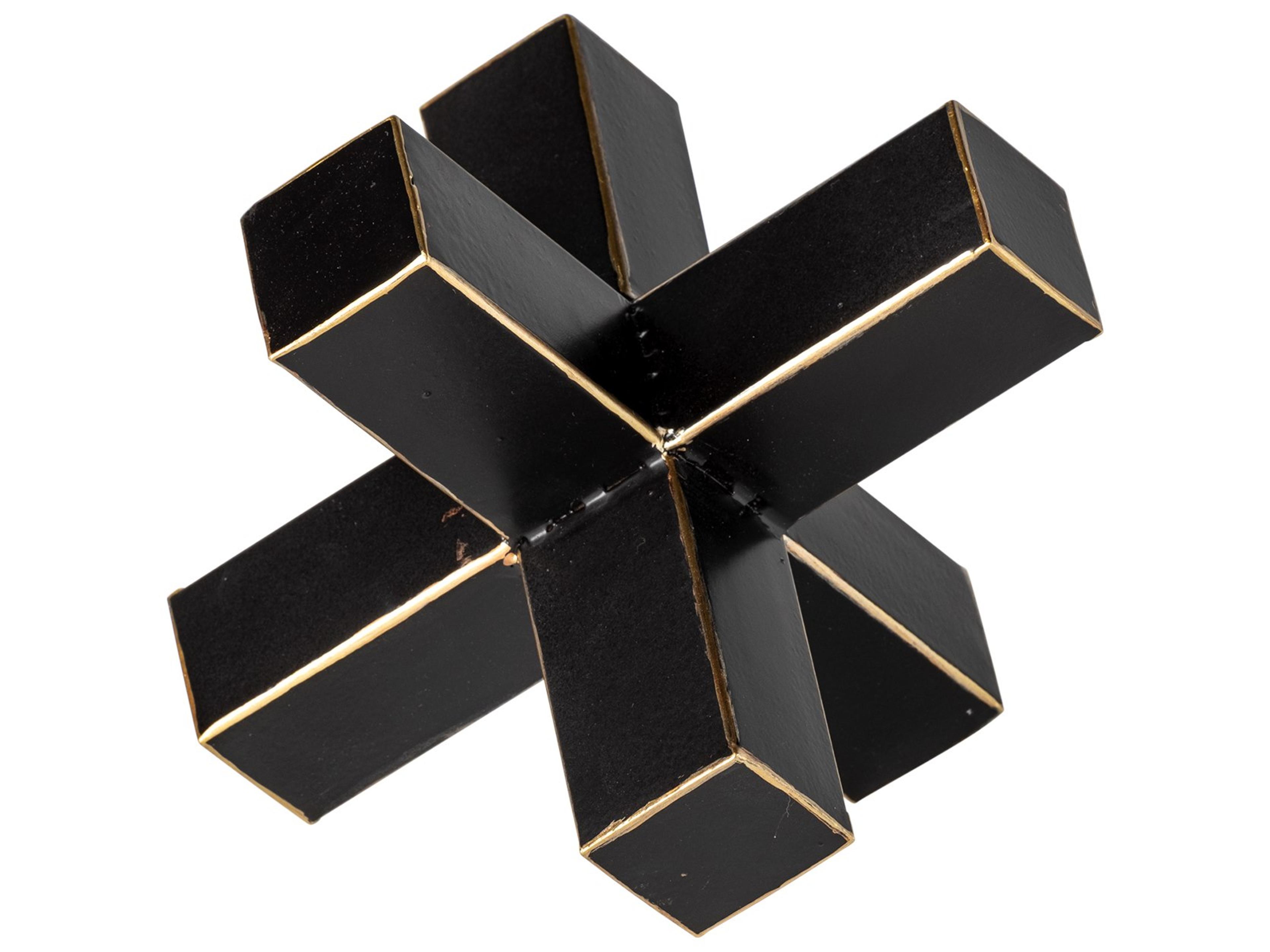 Abel (Small) 8L x 7W Black Metal Jack W/ Gold Accents