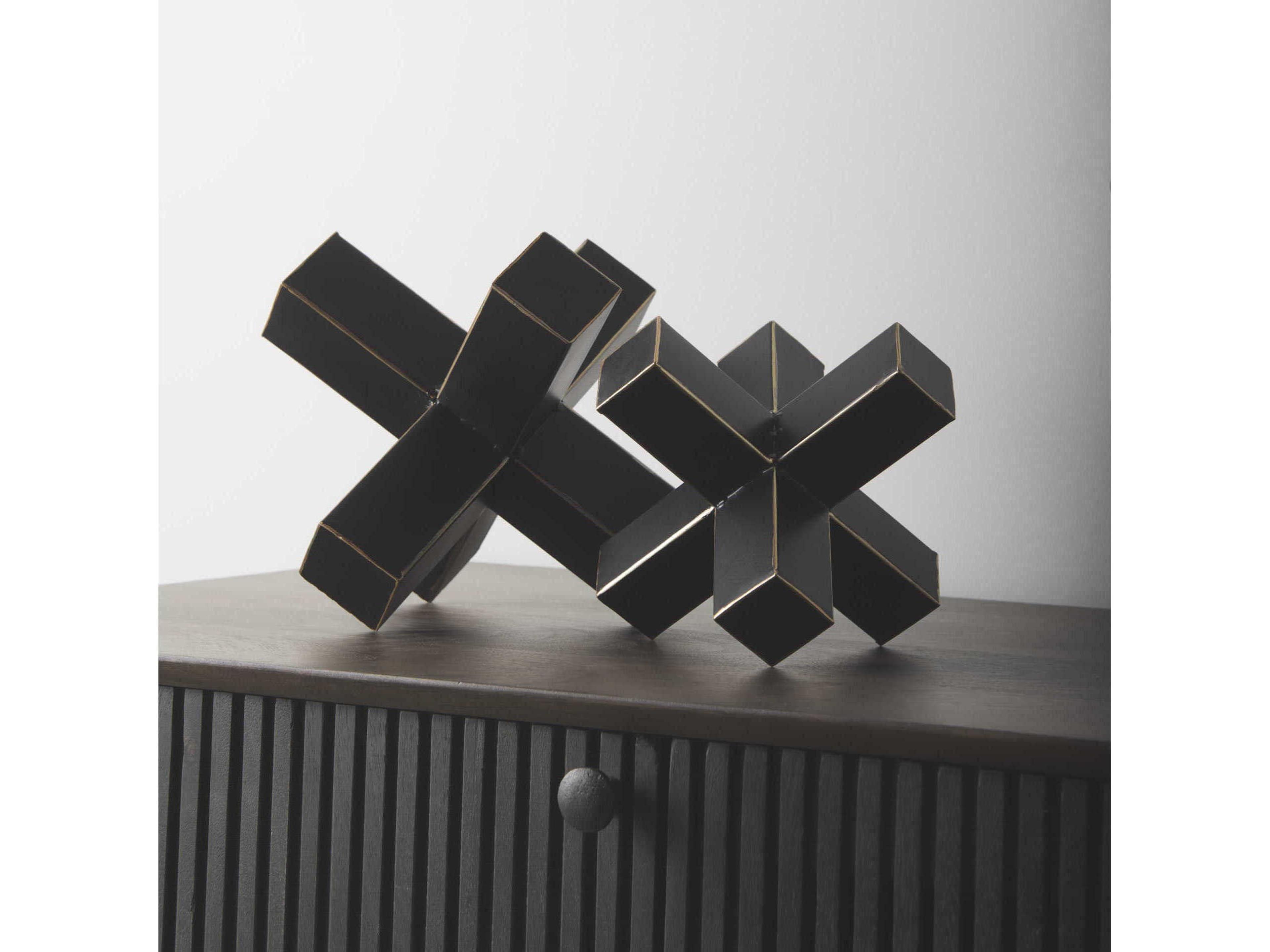 Mercana Abel (Small) 8L x 7W Black Metal Jack W/ Gold Accents