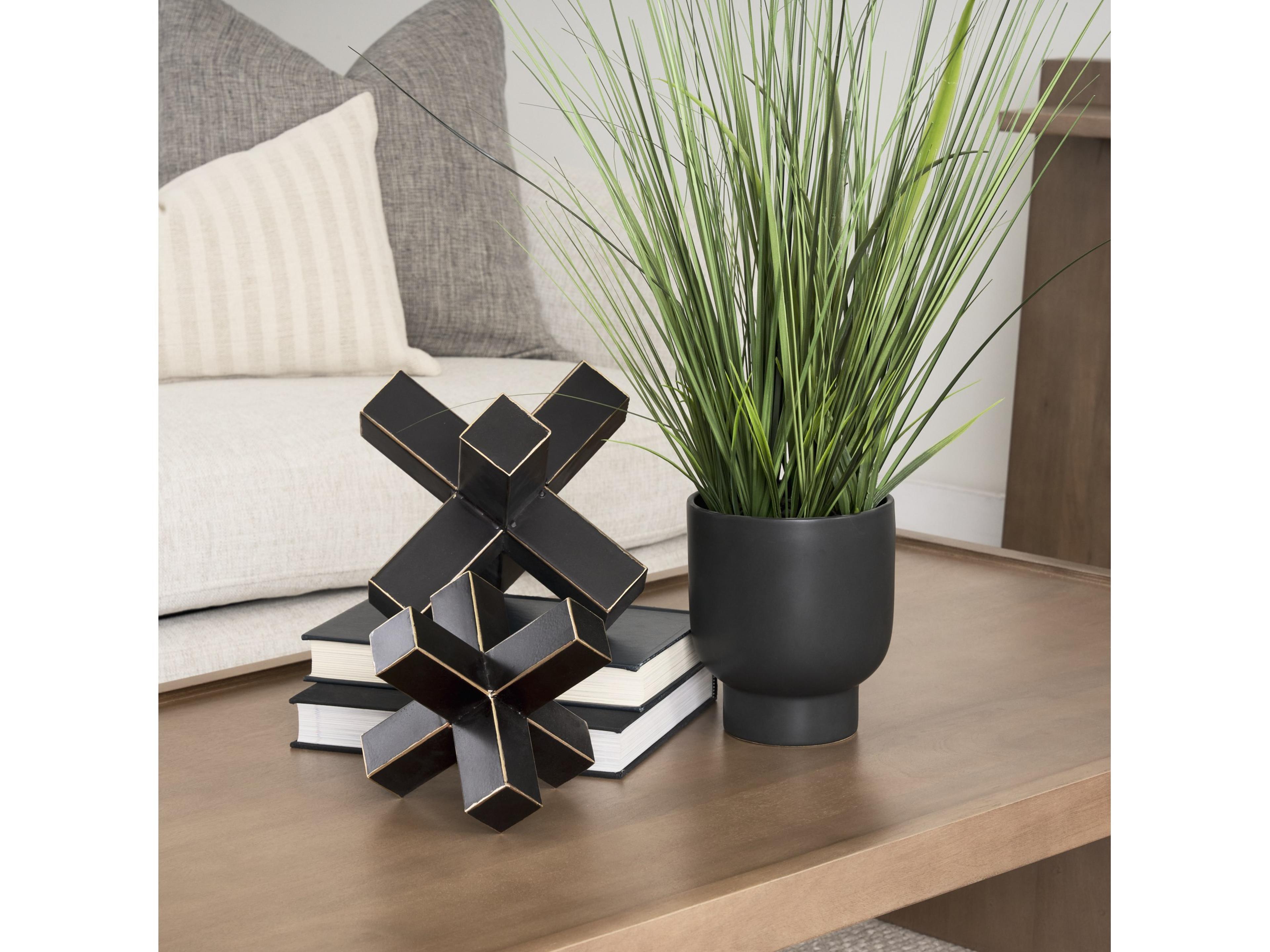 Mercana Abel (Small) 8L x 7W Black Metal Jack W/ Gold Accents