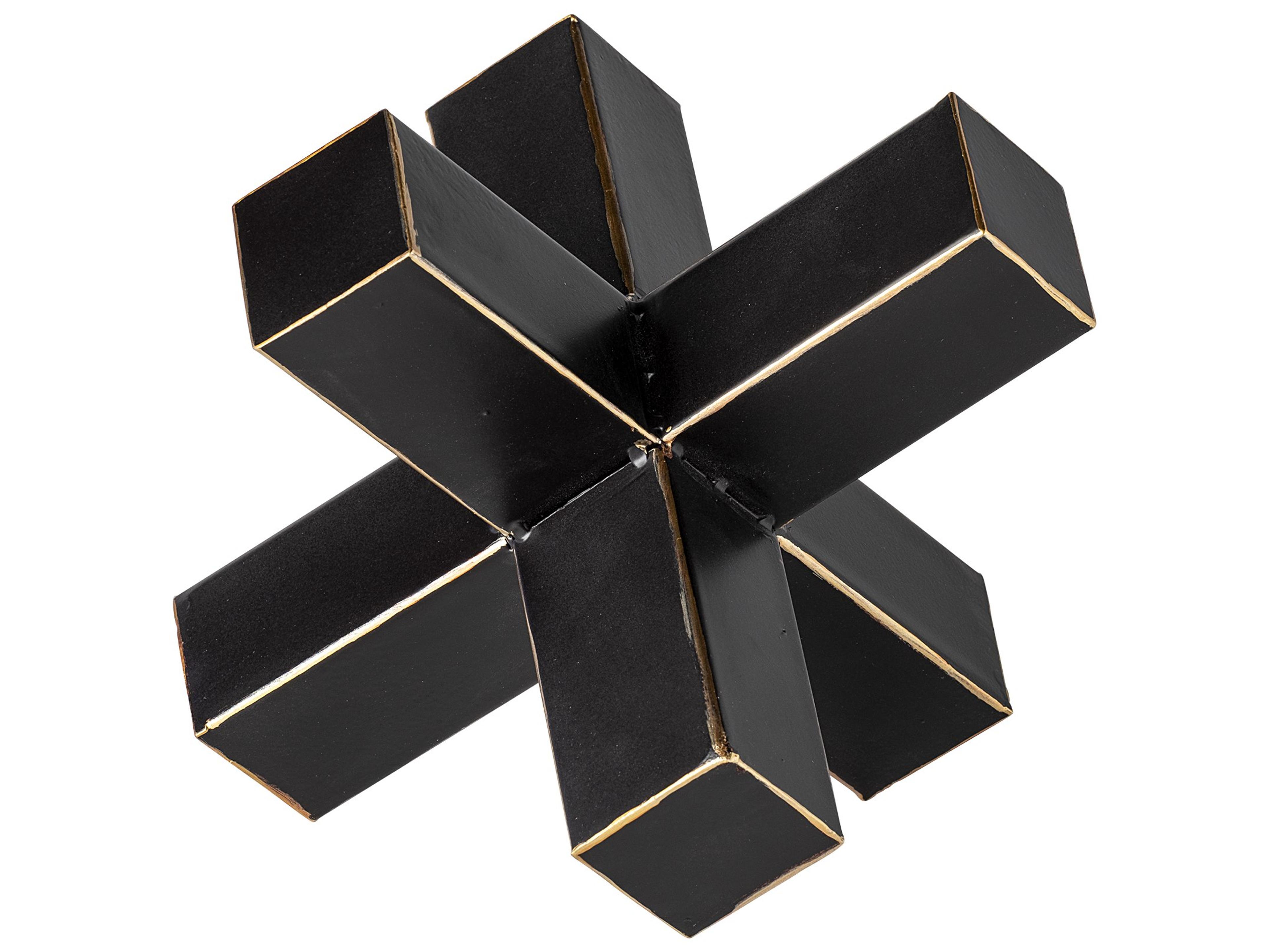 Abel (Large) 9L x 9W Black Metal Jack W/ Gold Accents