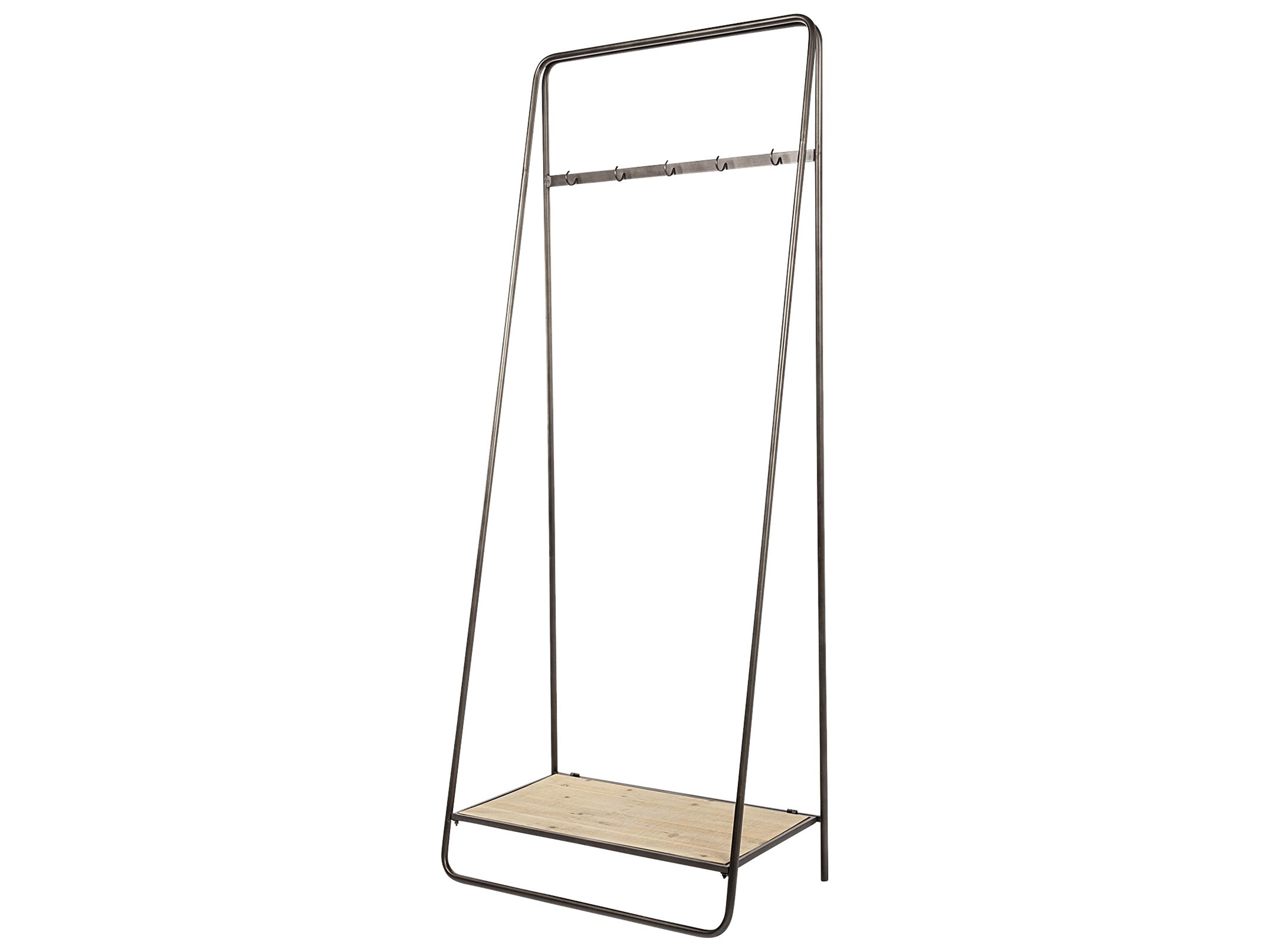 Mercana Carell 31L x 18W Black Metal And Wood Shelf Hall Tree