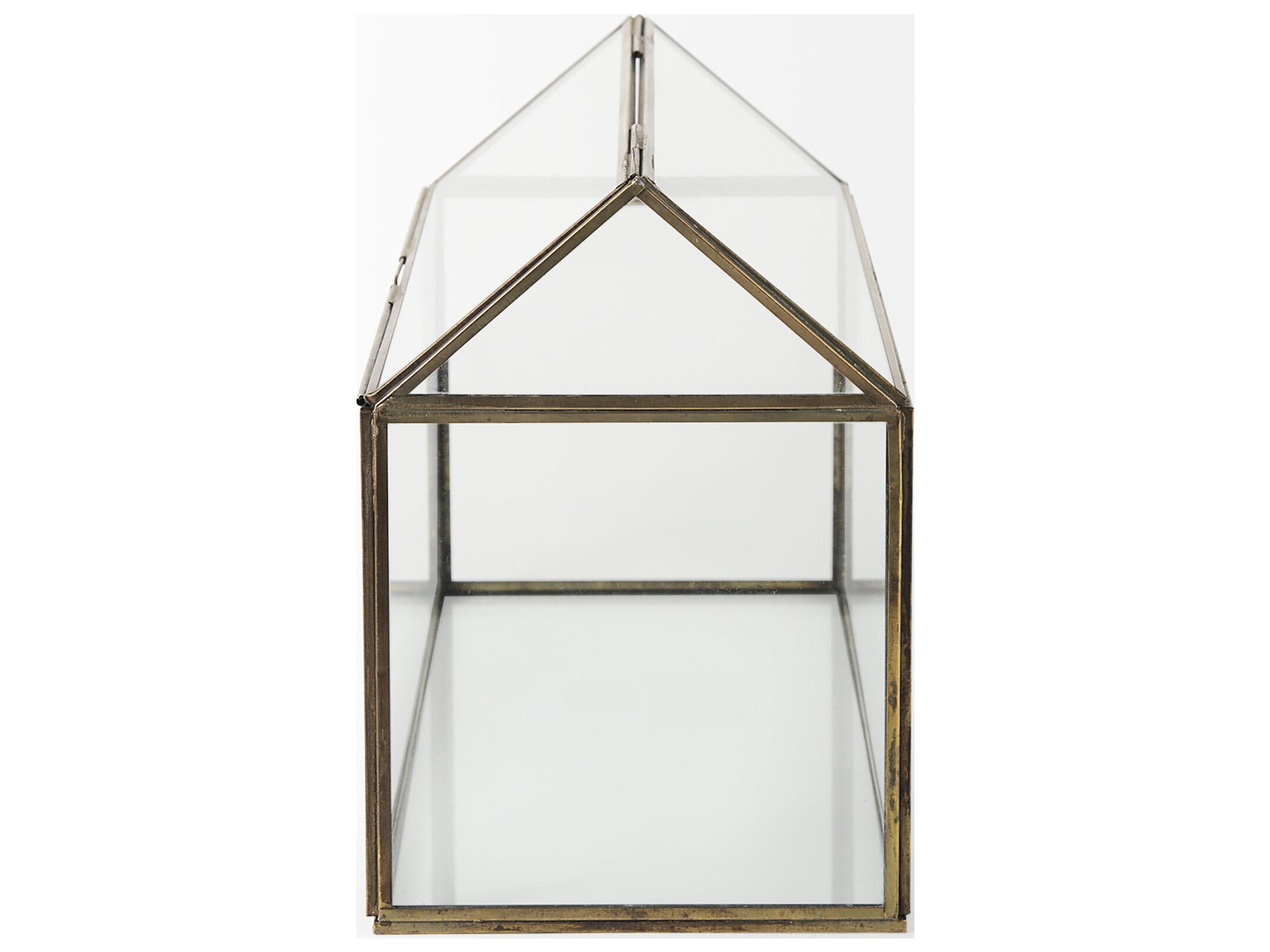 Mercana Hutt 16L x 6W x 9H Gold Glass Terrarium Box