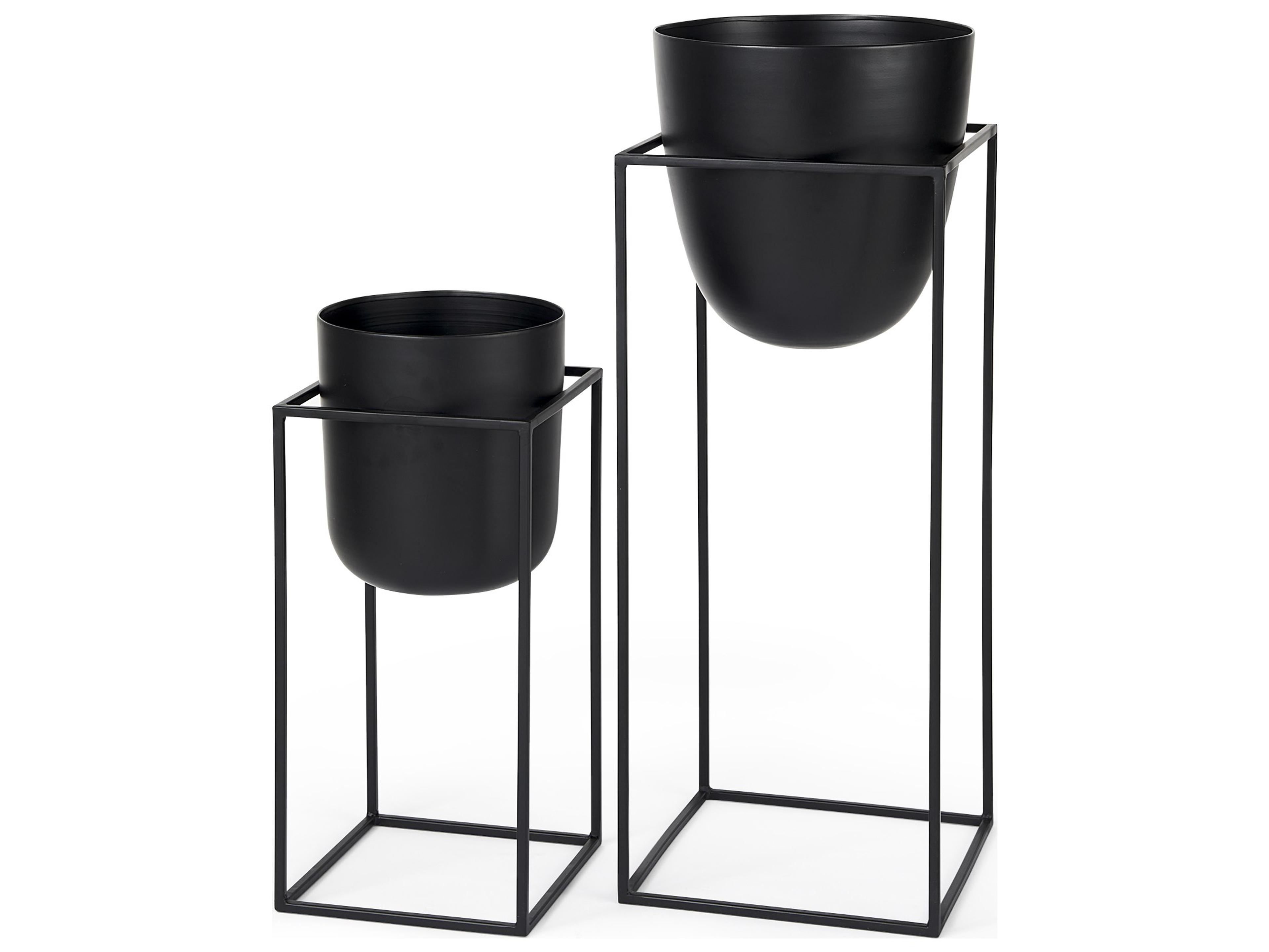 Mercana Bumble (Set of 2) 12L x 12W x 32H Black Plant Stands