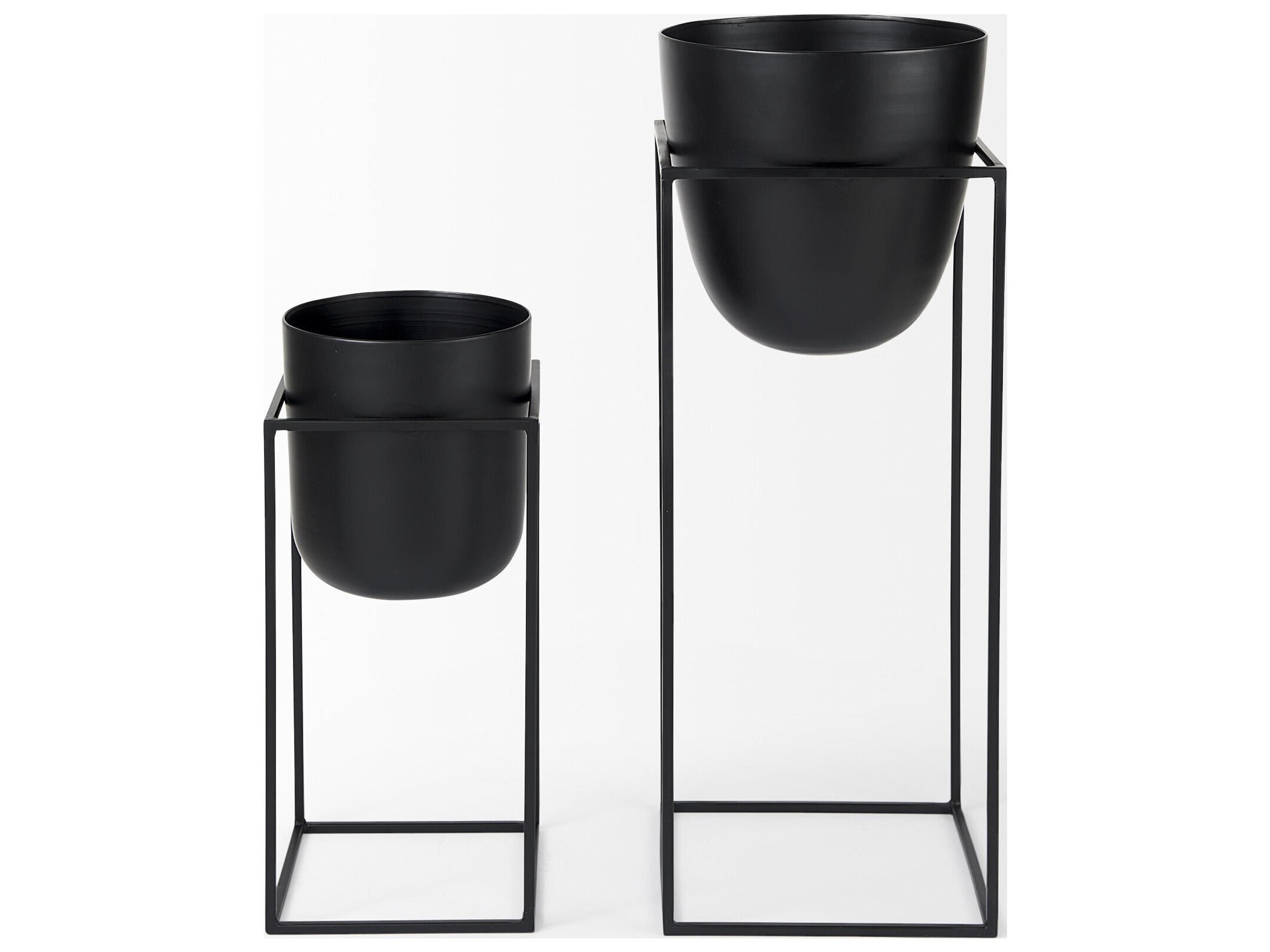 Mercana Bumble (Set of 2) 12L x 12W x 32H Black Plant Stands