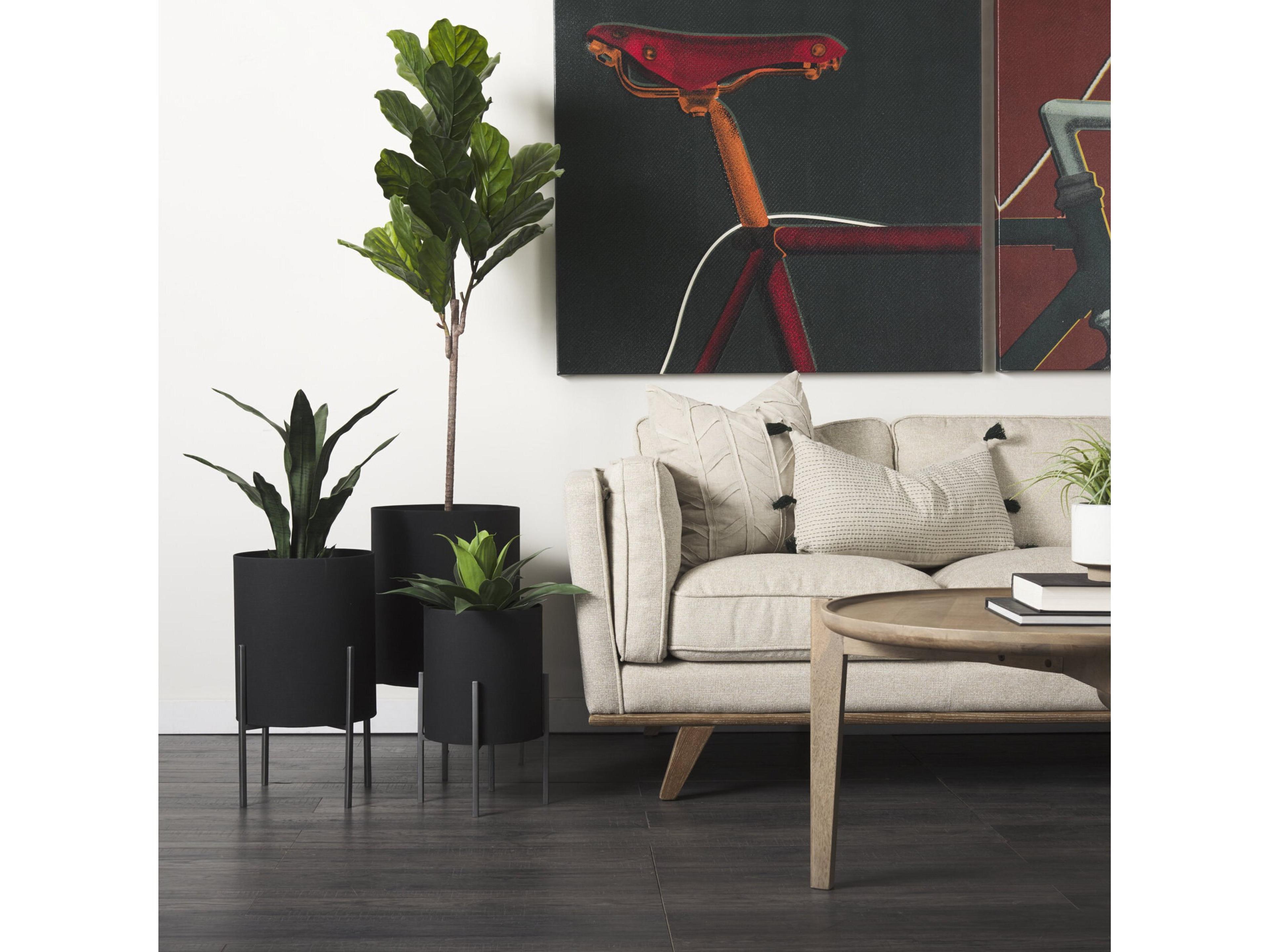 Mercana Claypoole (Set of 3) Black Plant Stands