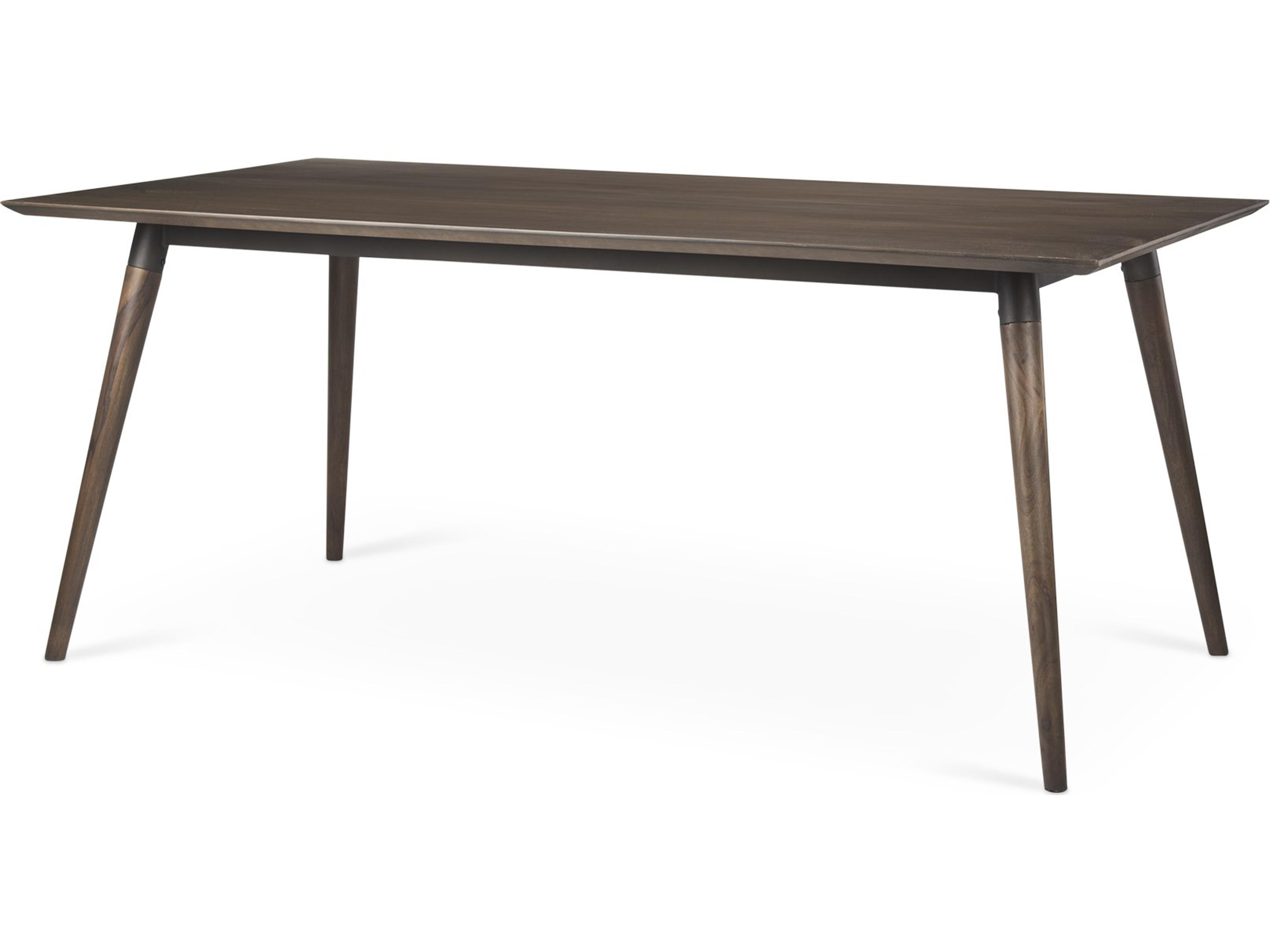 Nicholas II 72x39 Brown Solid Wood Top Metal/Wood Leg Dining Table