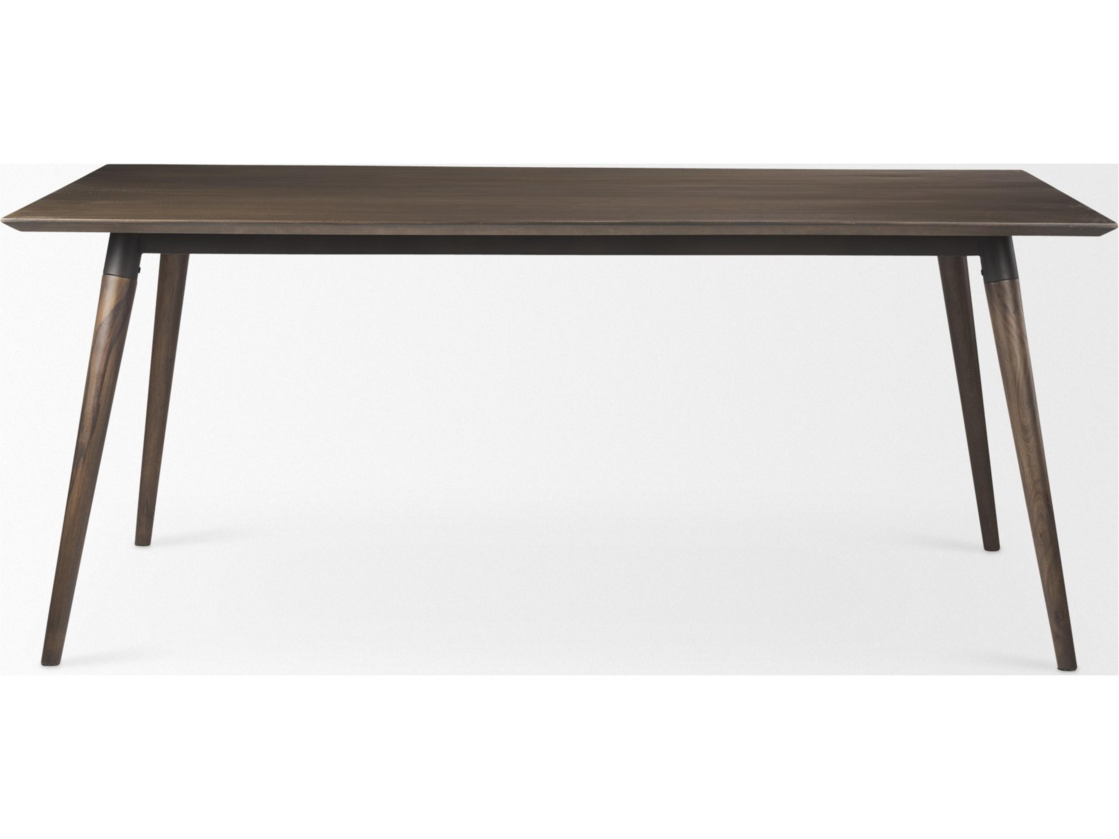Mercana Nicholas II 72x39 Brown Solid Wood Top Metal/Wood Leg Dining Table