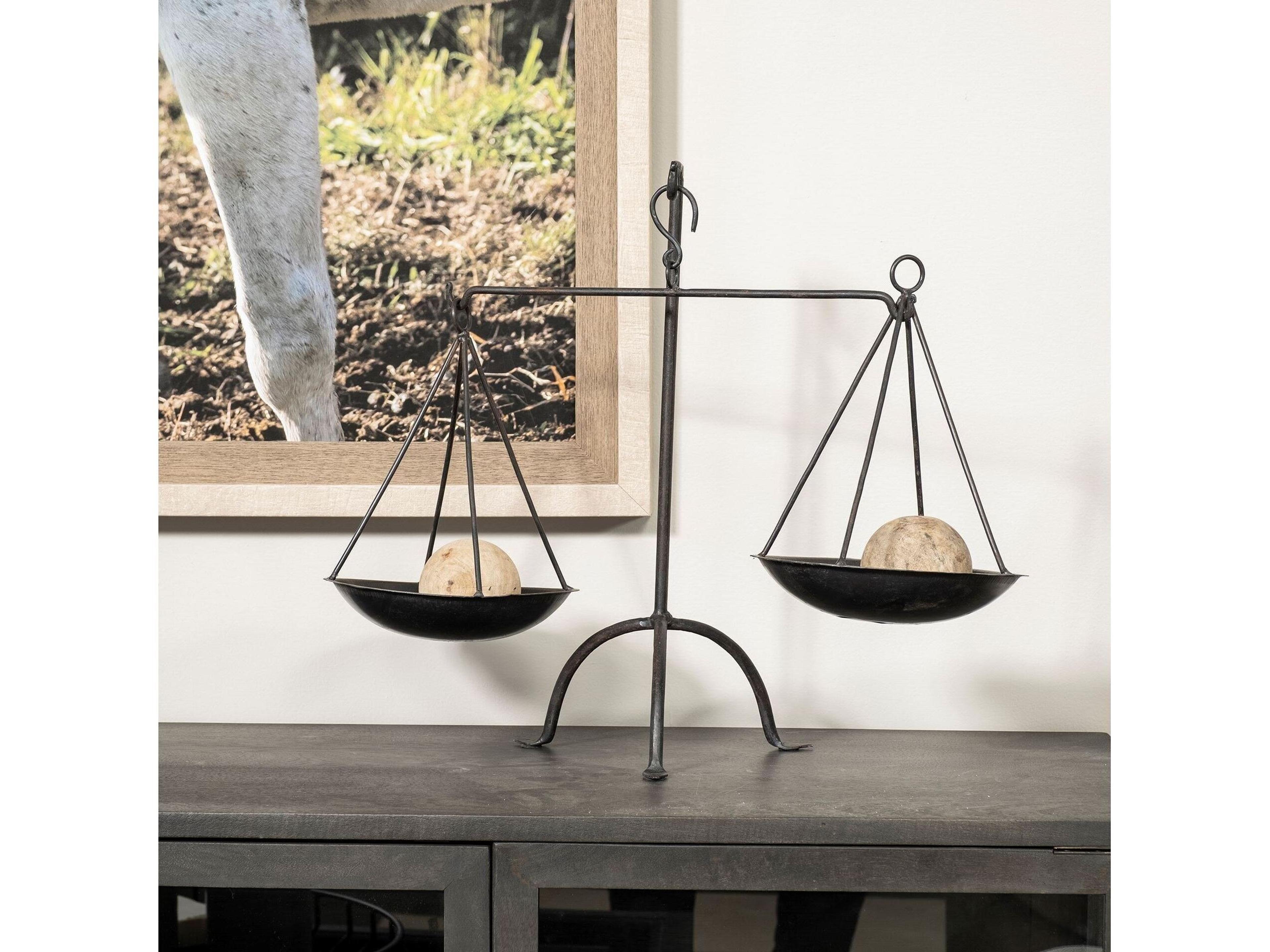 Mercana Adilah 16L x 10W Black Metal Vintage Inspired Weighing Scale