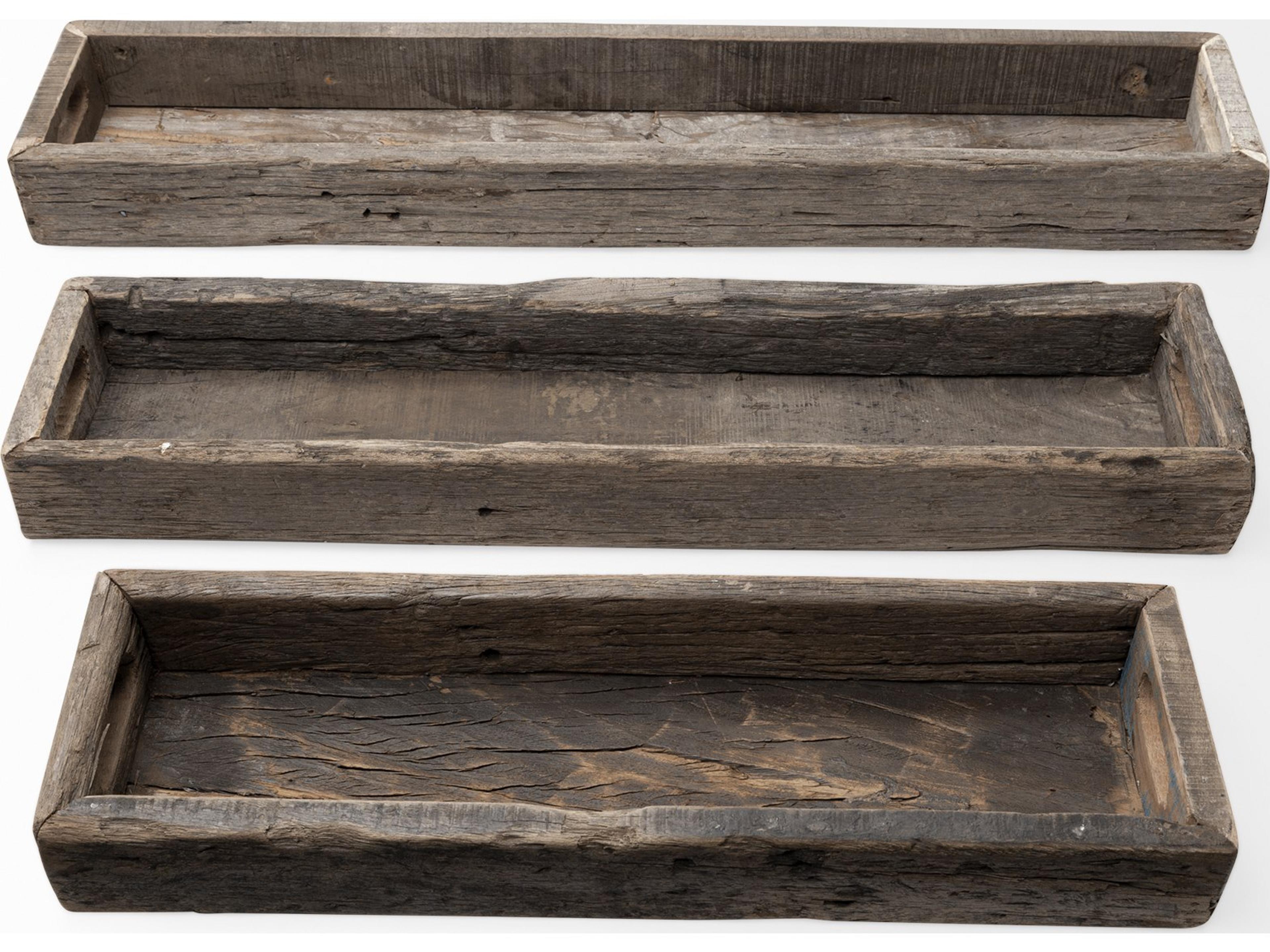 Mercana Vernon (Medium) 30L x 7W Brown Reclaimed Wood Tray