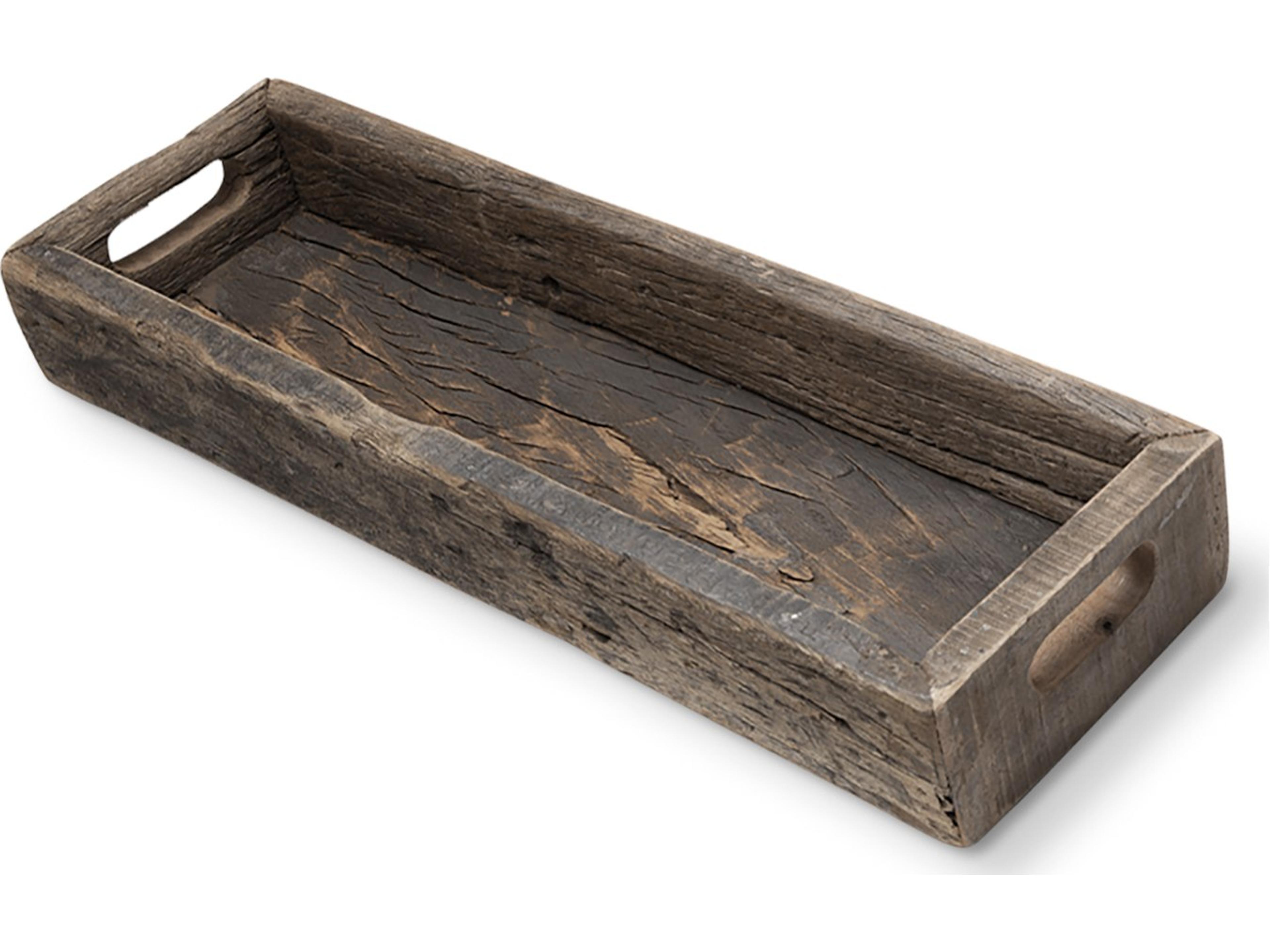 Vernon (Small) 24L x 7W Brown Reclaimed Wood Tray