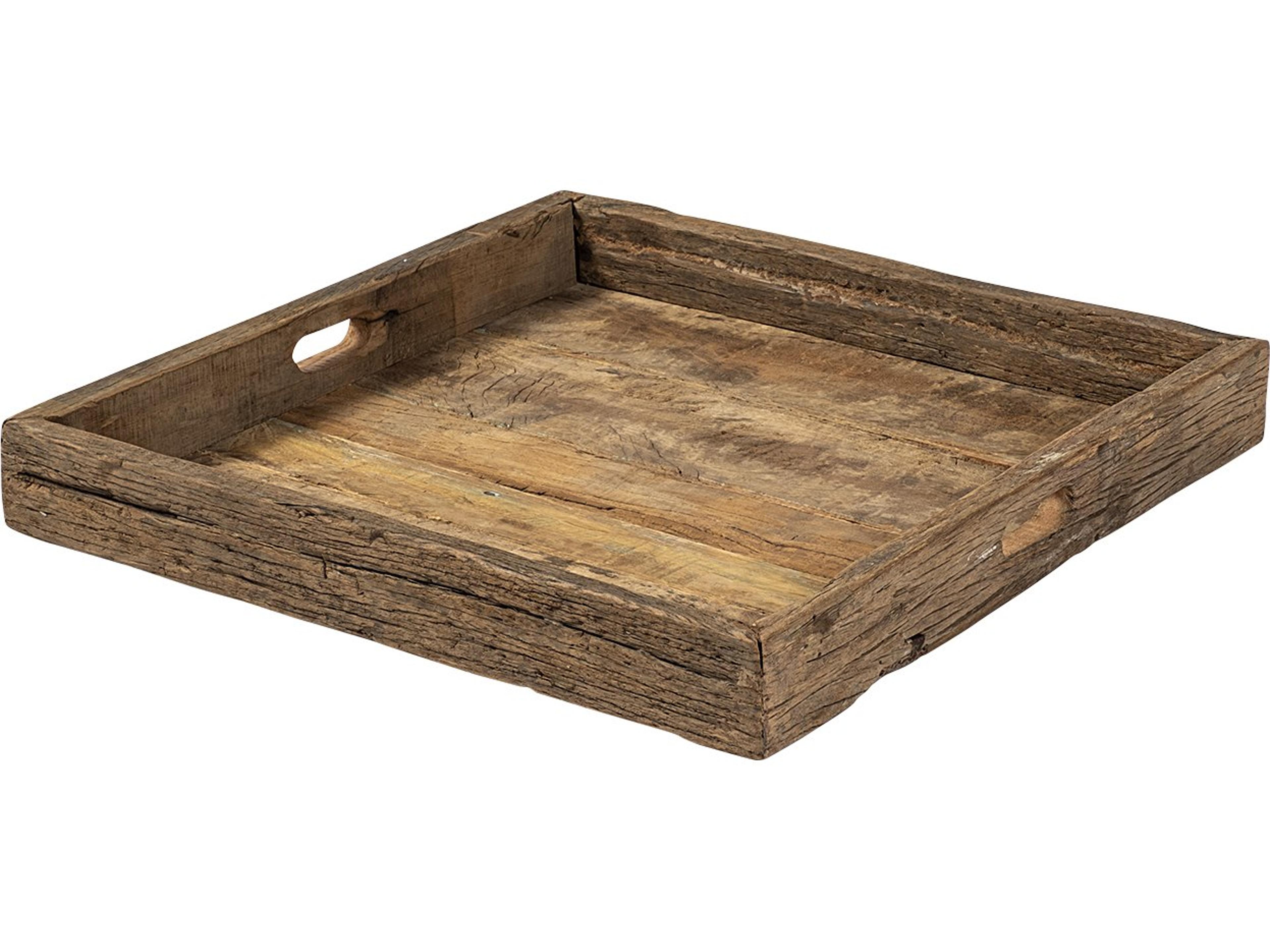 Carson (Small) 24L x 24W Brown Reclaimed Wood Tray
