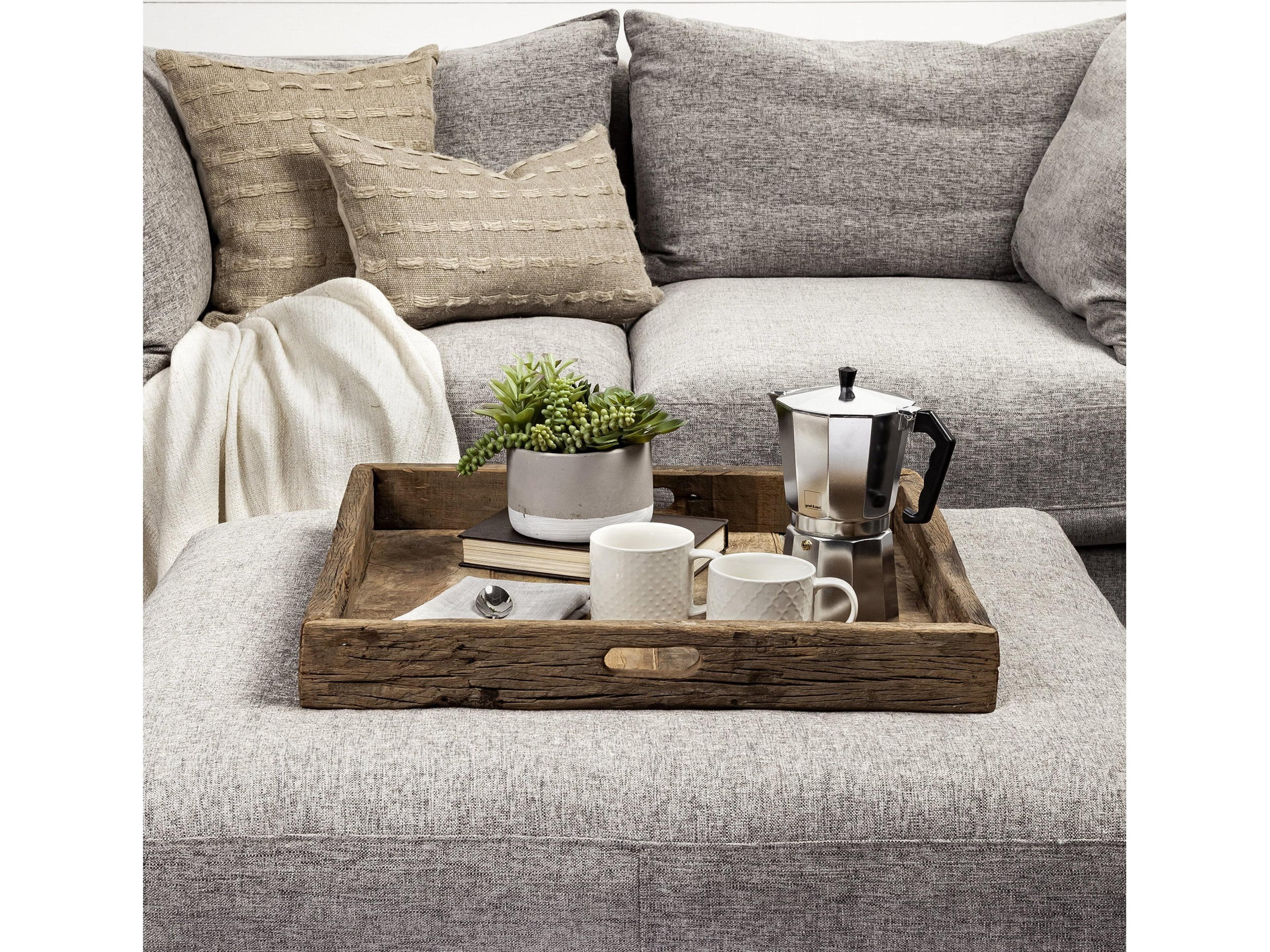 Mercana Carson (Small) 24L x 24W Brown Reclaimed Wood Tray