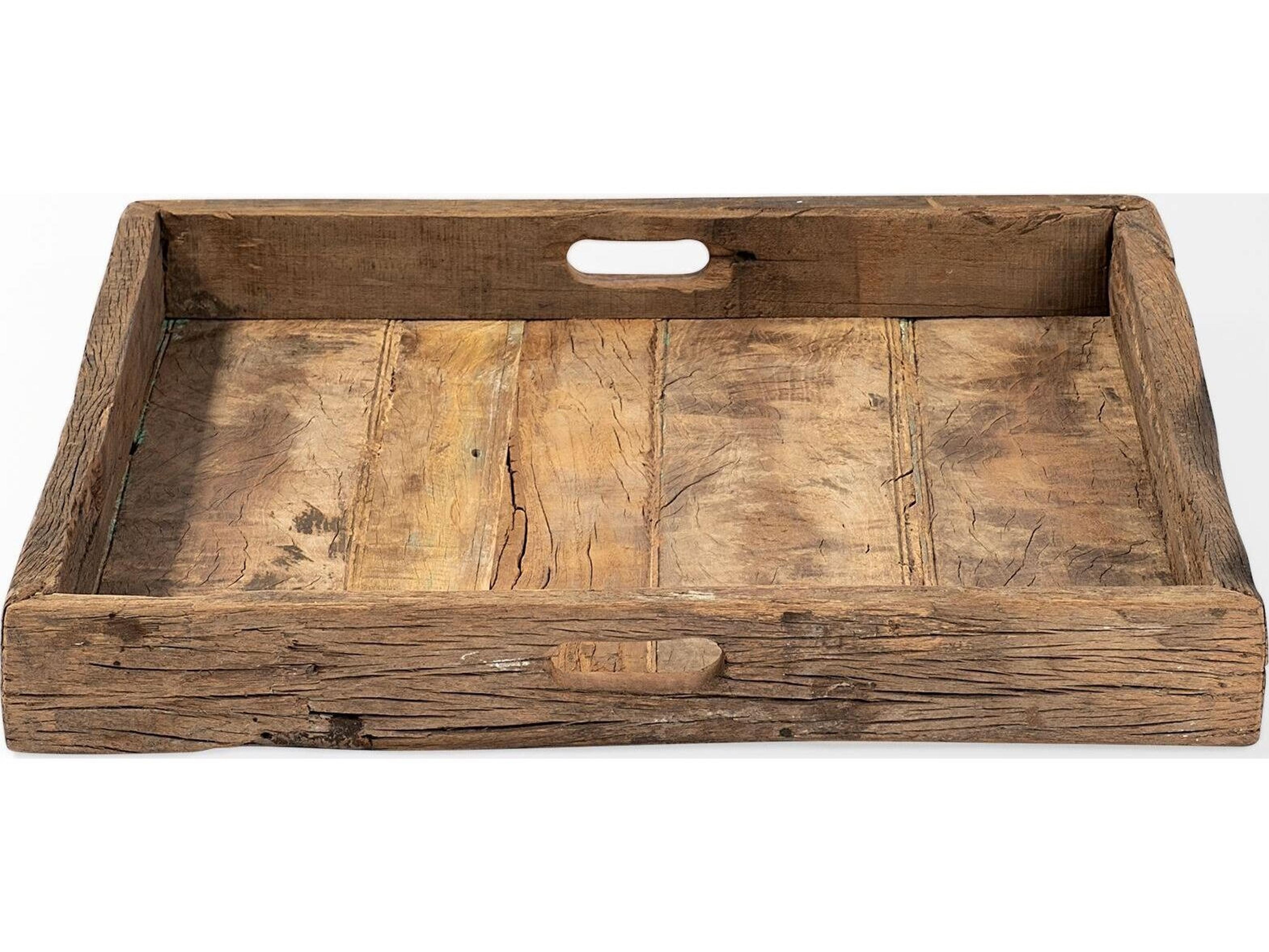 Mercana Carson (Small) 24L x 24W Brown Reclaimed Wood Tray