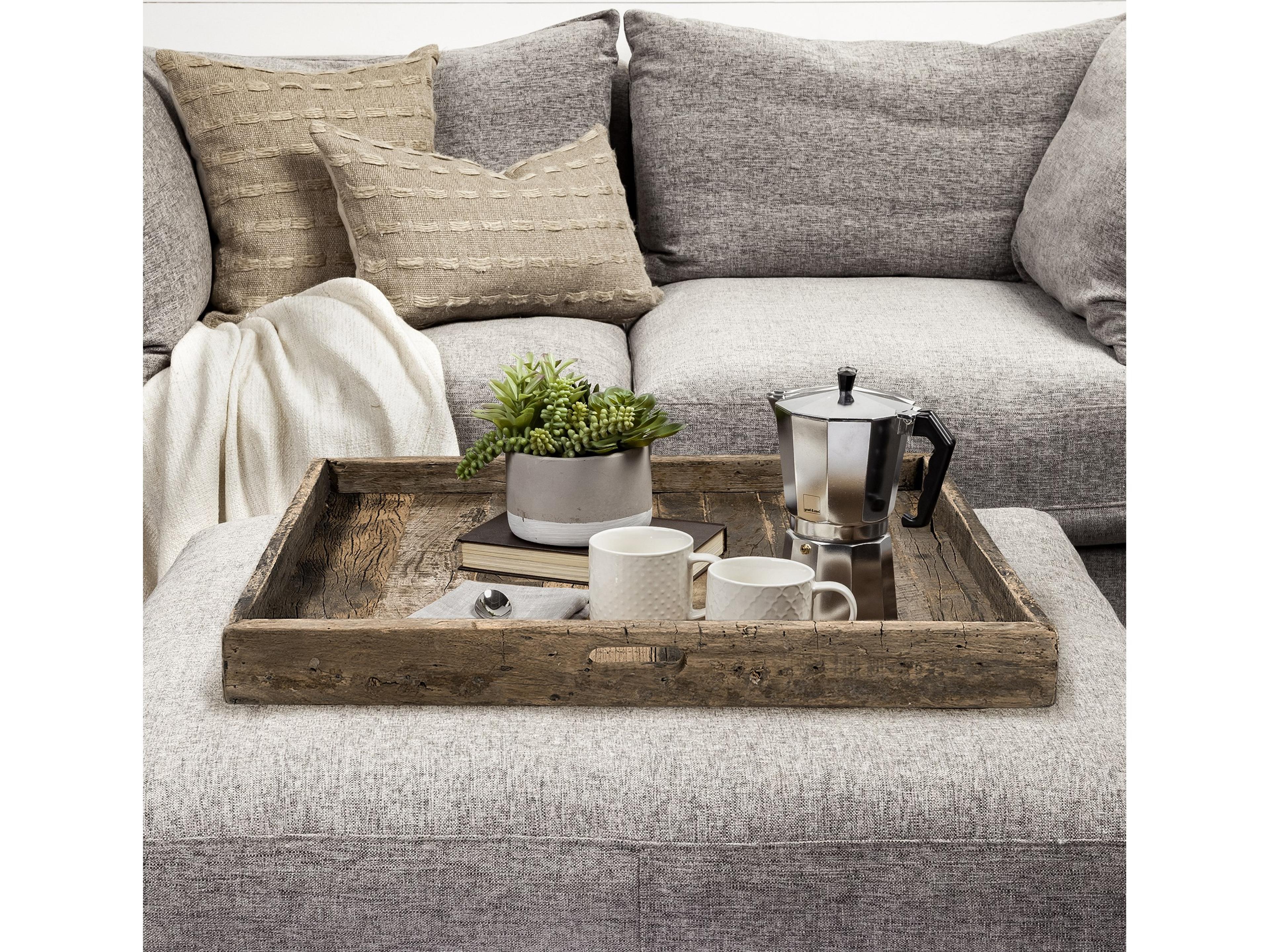 Mercana Carson (Large) 30L x 30W Brown Reclaimed Wood Tray