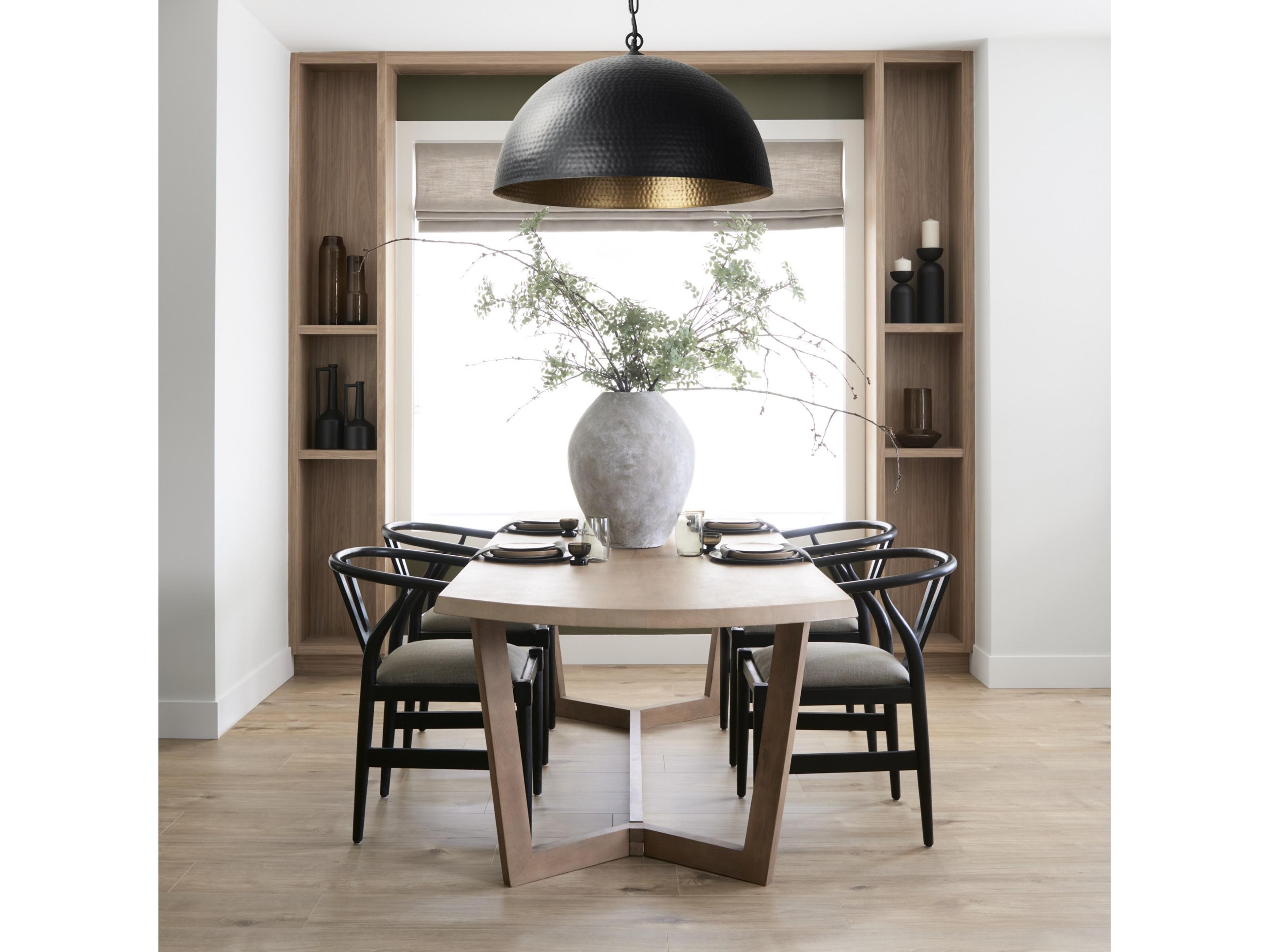 Mercana Trixie I  Black Wooden Base w/ Dark Taupe Fabric Seat Dining Chair