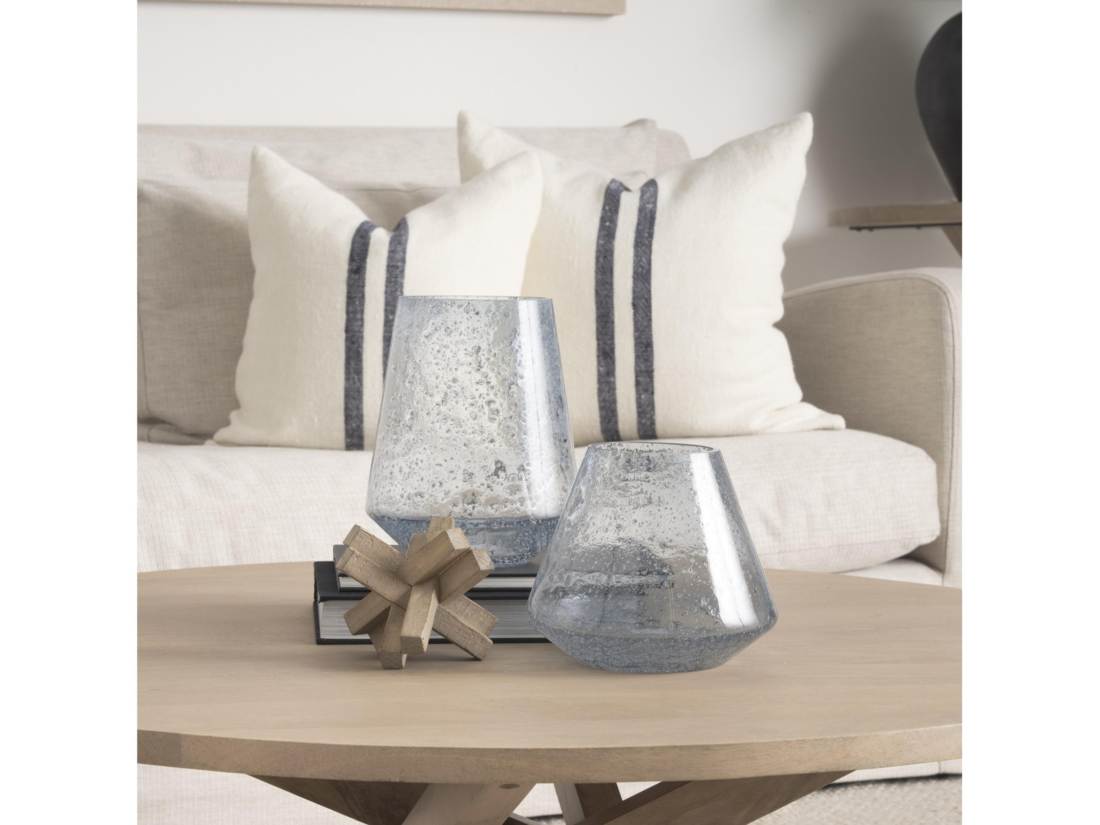 Mercana Sandra 18 x 18 Beige With Blue Stripes Decorative Pillow Cover