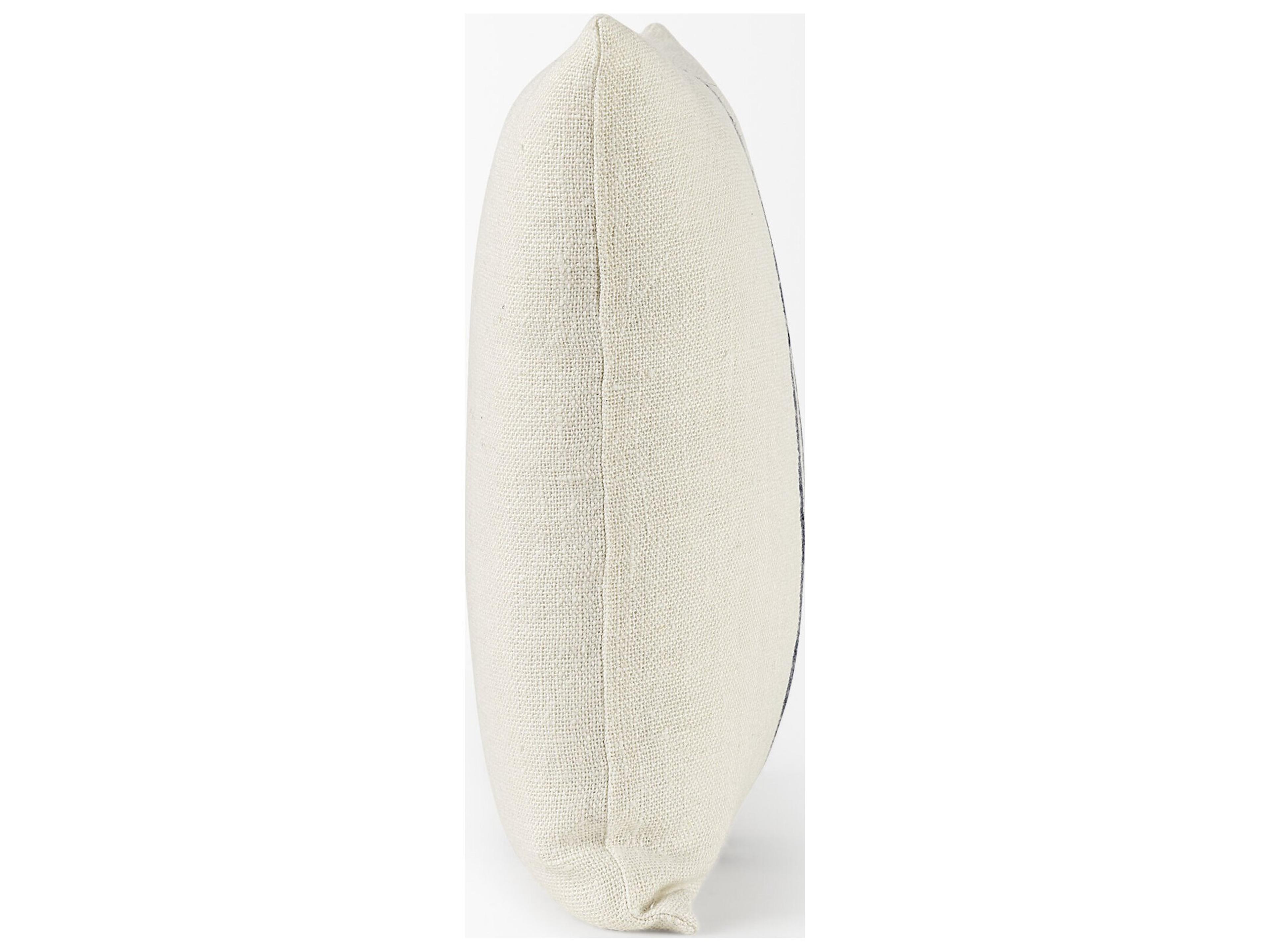 Mercana Sandra 18 x 18 Beige With Blue Stripes Decorative Pillow Cover