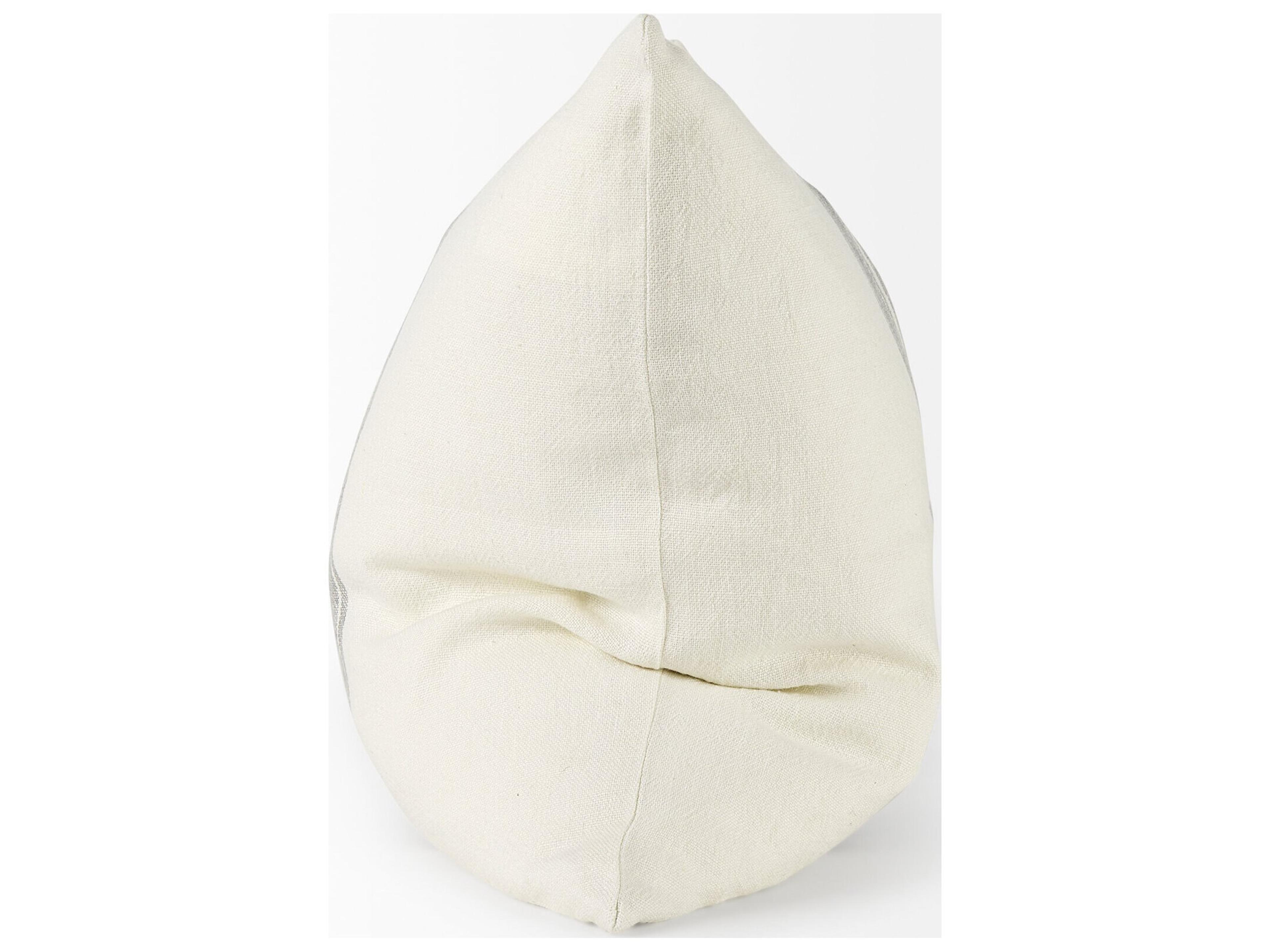 Mercana Patrice 22 x 22 Cream With Gray Stripes Decorative Pillow Cover