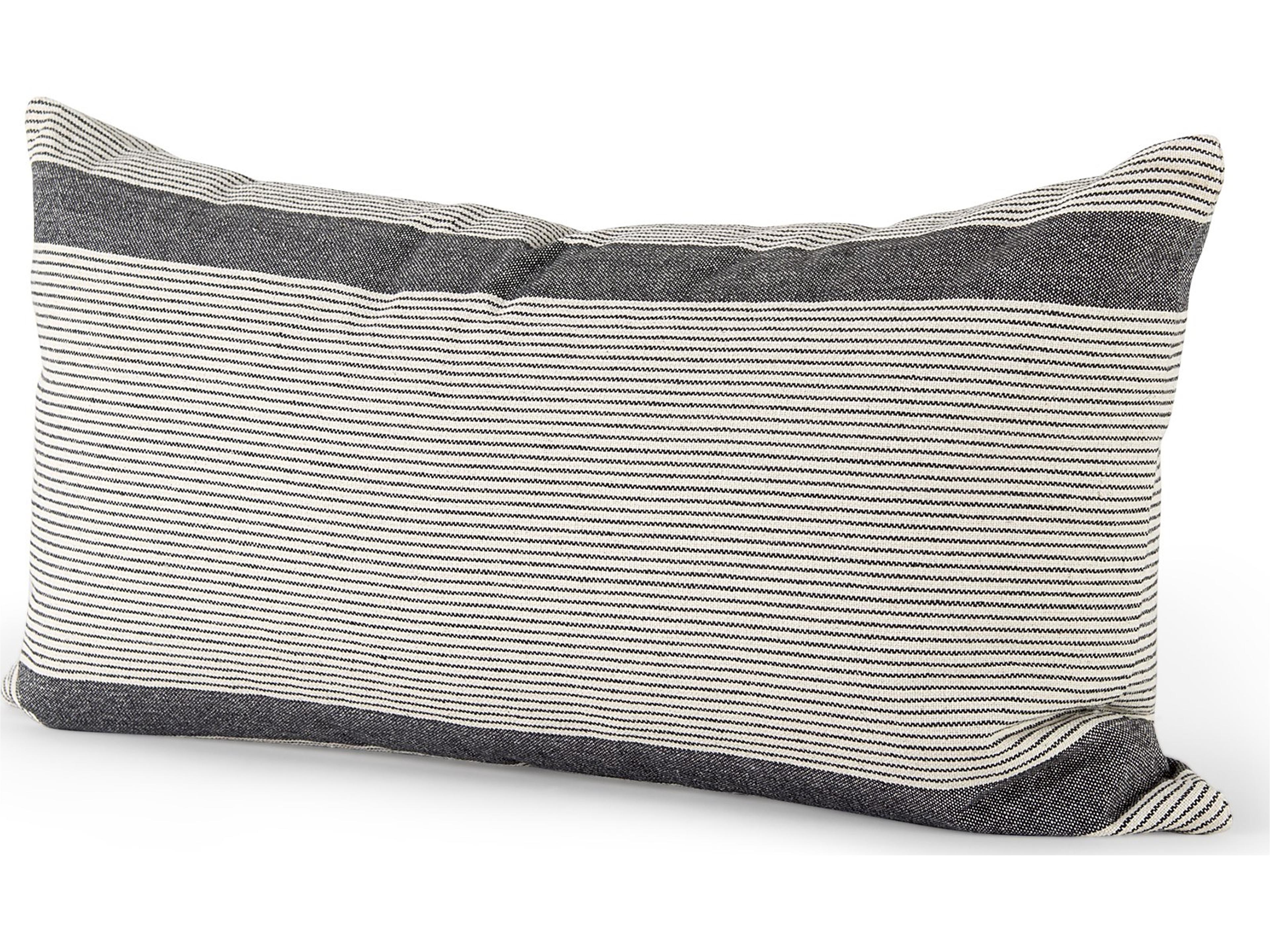 Mercana Nancy 14 x 26 Beige With Black Stripe Detail Decorative Pillow Cover