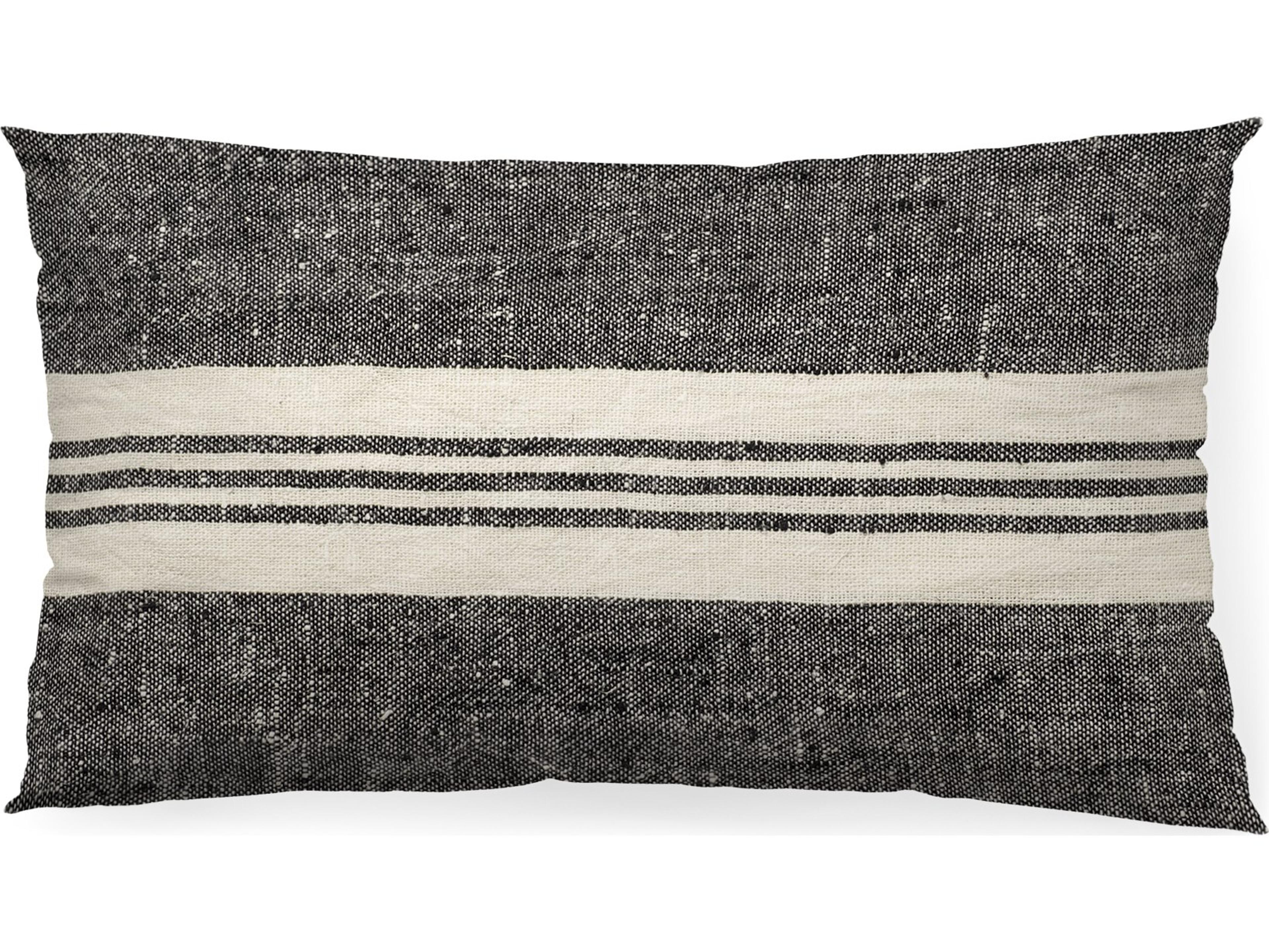 Sharon 14 x 26 Black With Stripes Decorative Pillow Cover