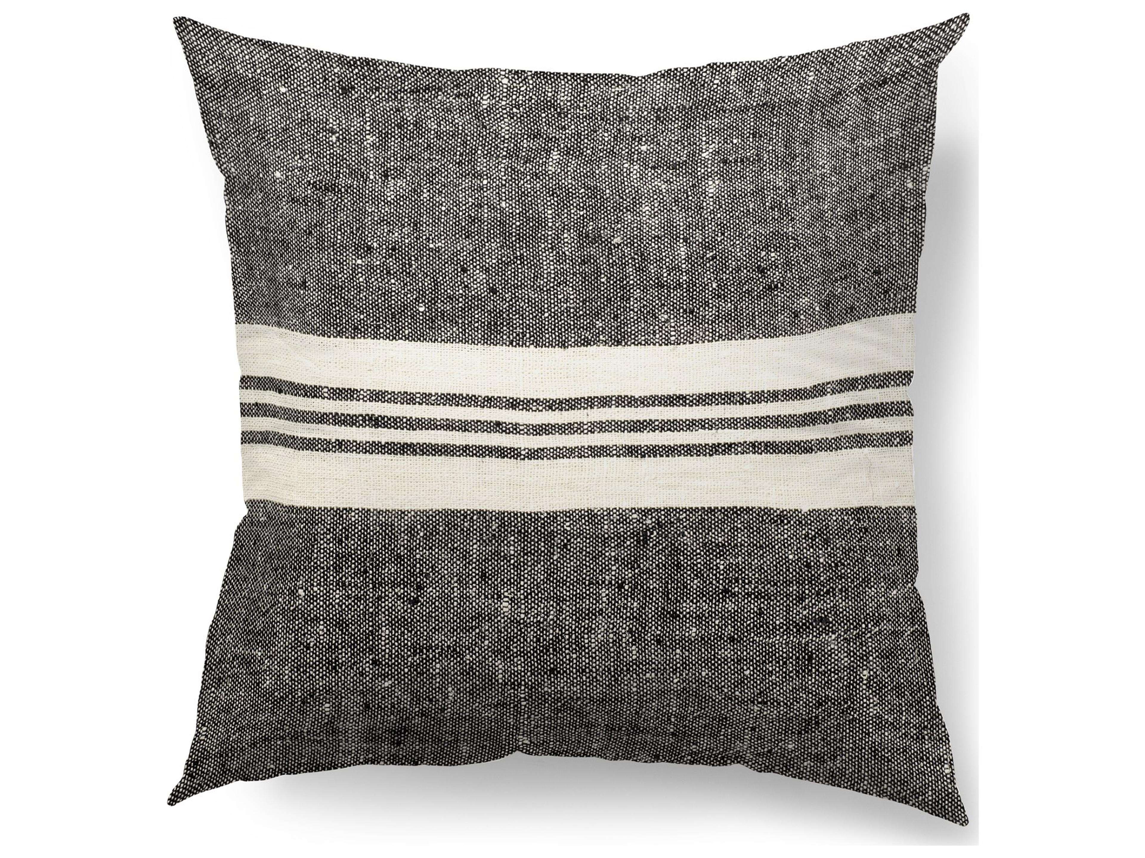 Sharon 20 x 20 Black With Stripes Decorative Pillow Cover