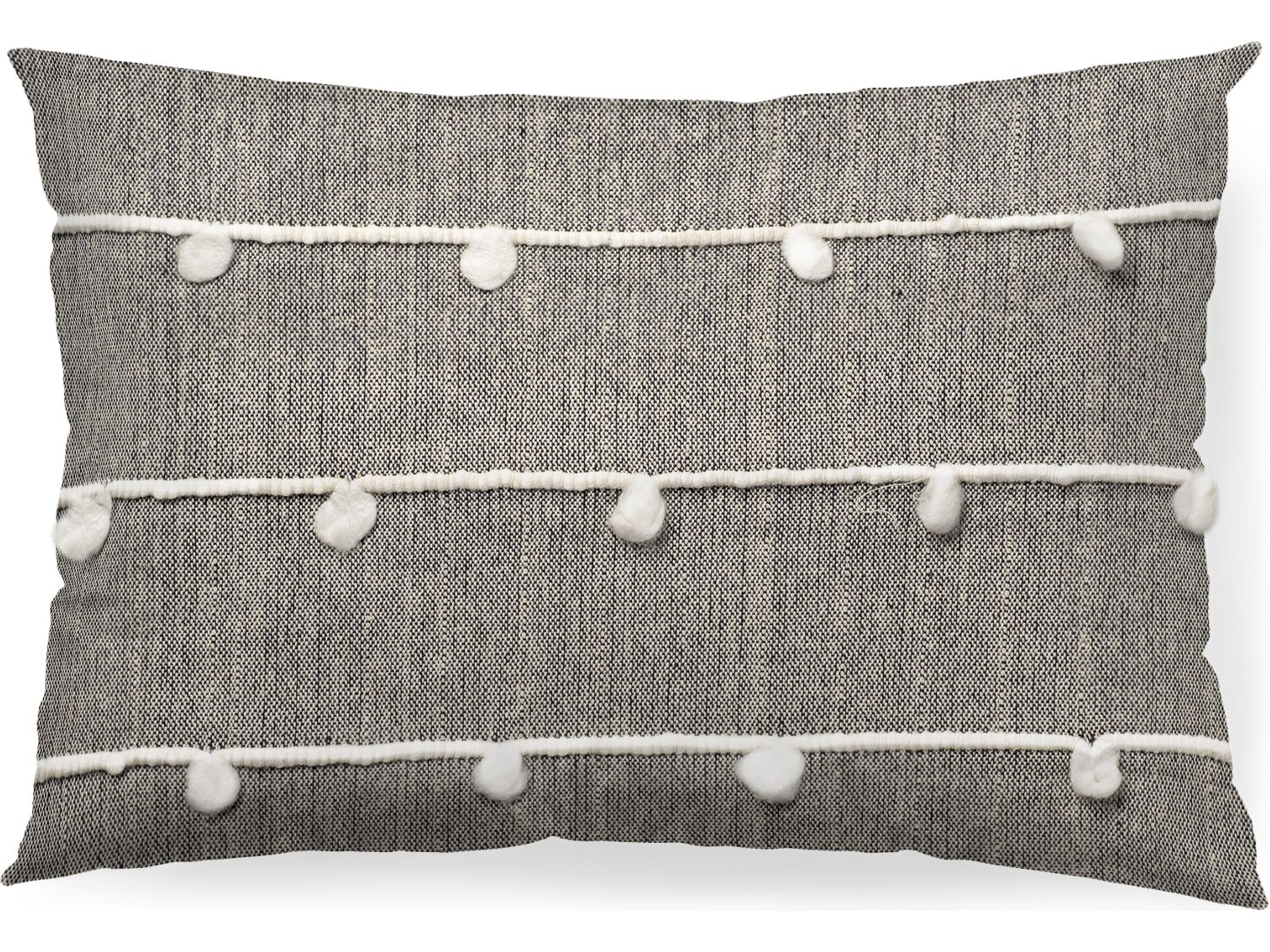 Linda 13 x 21 Navy And Cream With White Detail Decorative Pillow Cover