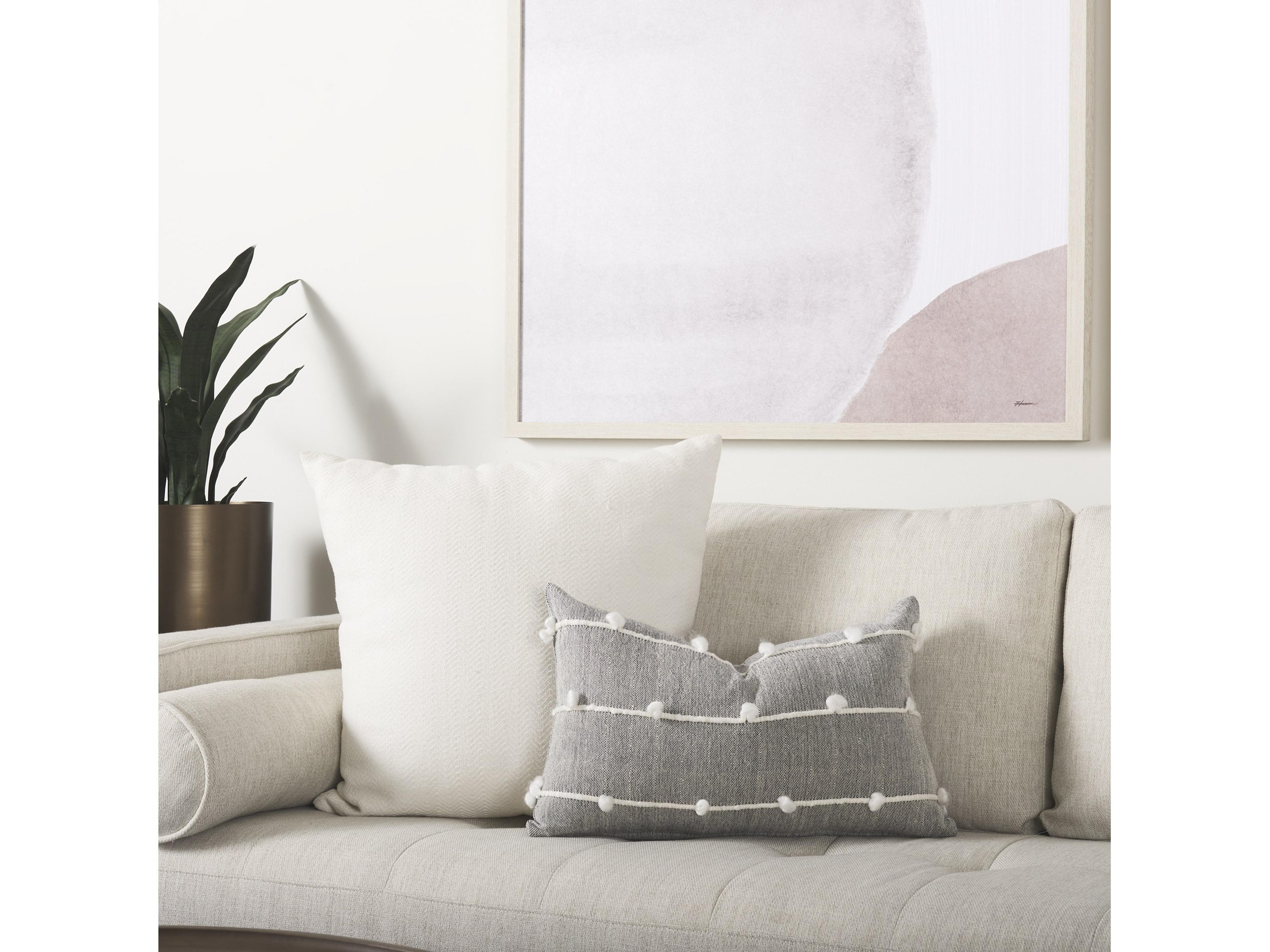 Mercana Linda 13 x 21 Navy And Cream With White Detail Decorative Pillow Cover