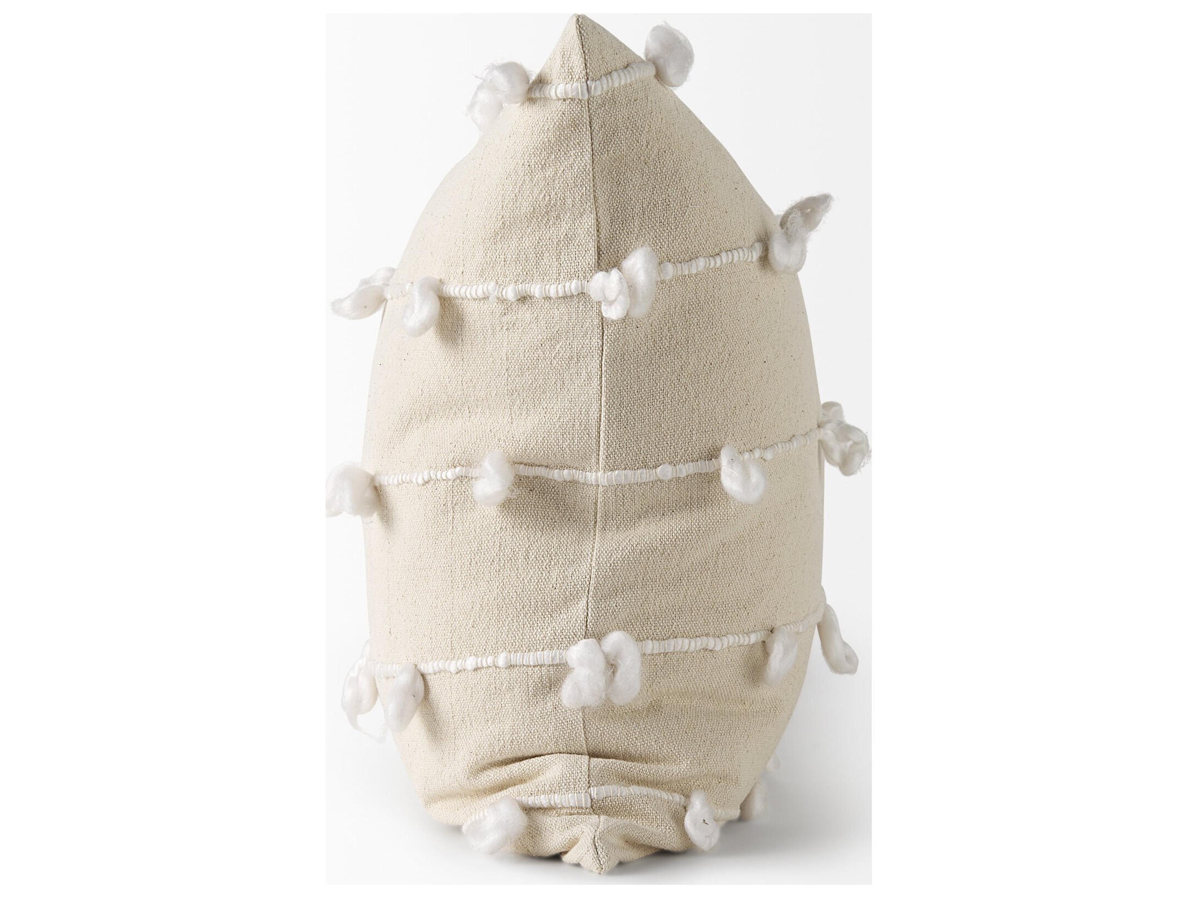 Mercana Erica 20 x 20 Cream With White Detail Decorative Pillow Cover