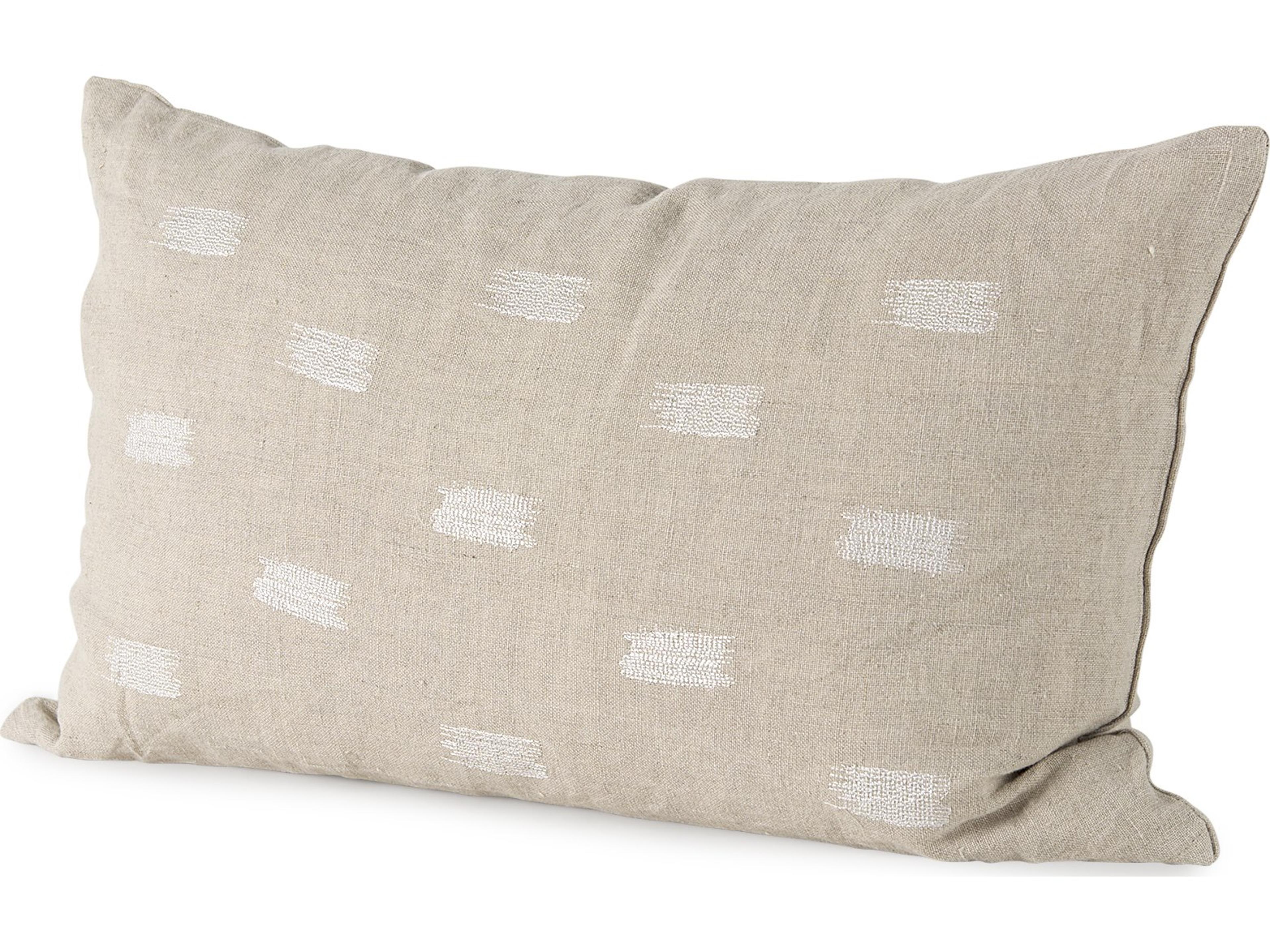 Lacey 13 x 21 Beige/White Decorative Pillow Cover