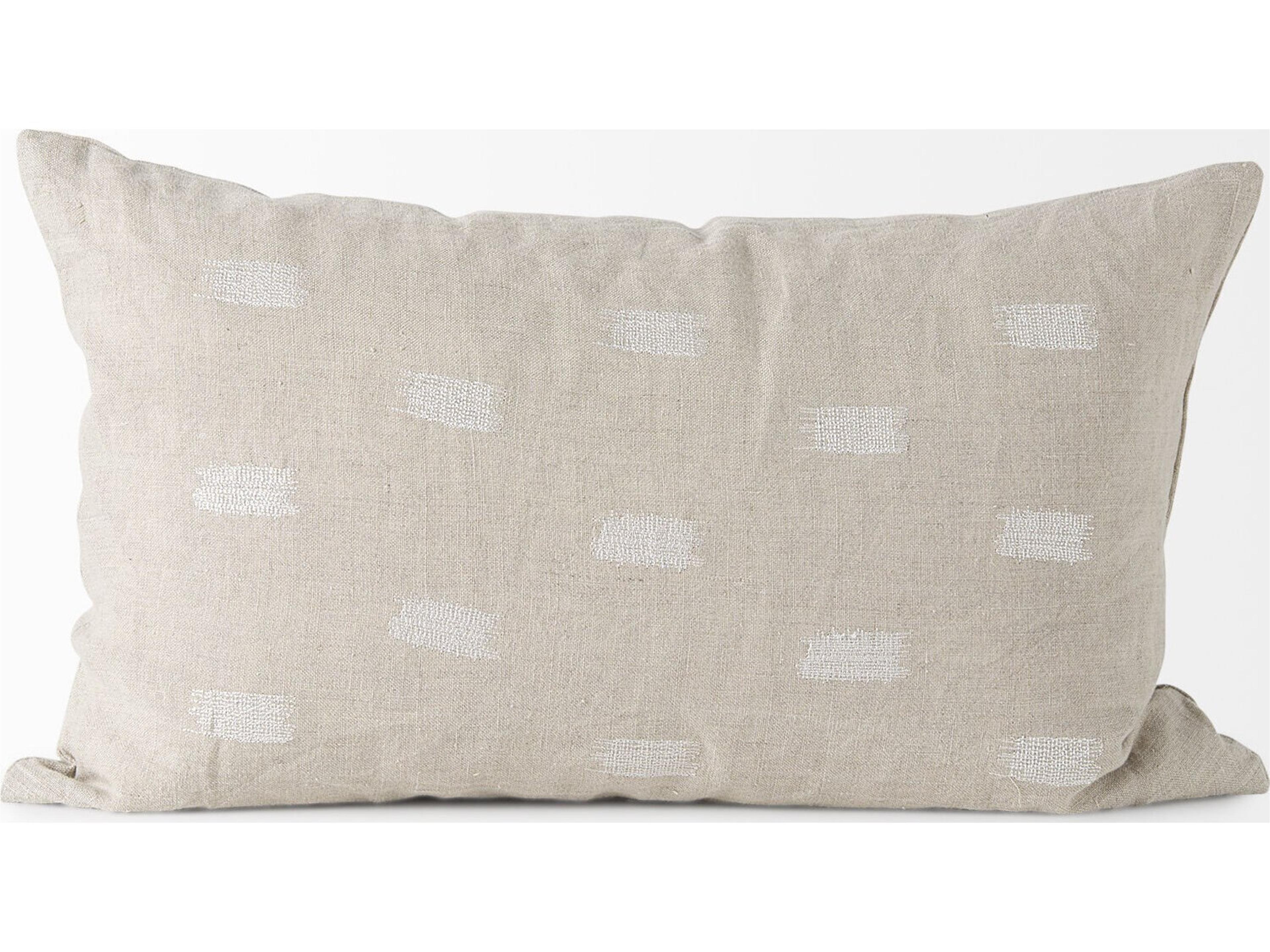 Mercana Lacey 13 x 21 Beige/White Decorative Pillow Cover