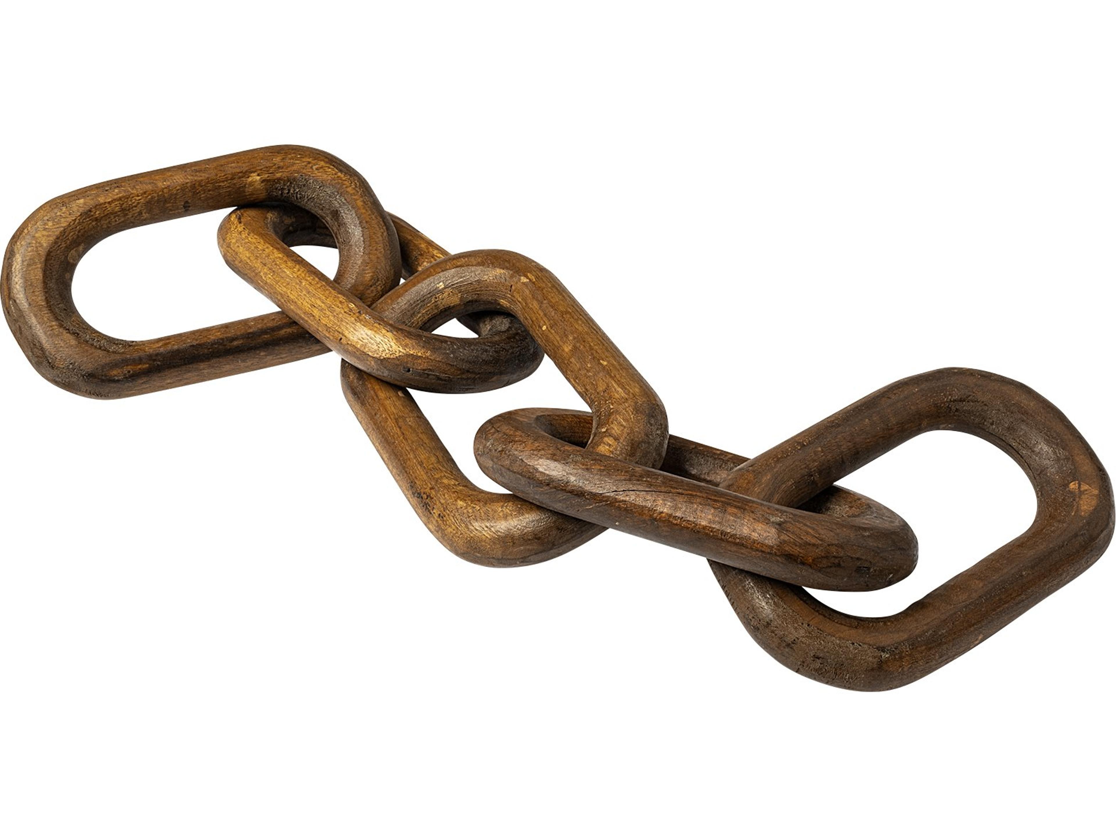Alix 29L x 5W Brown Wooden Hand-Made 5 Link Chain