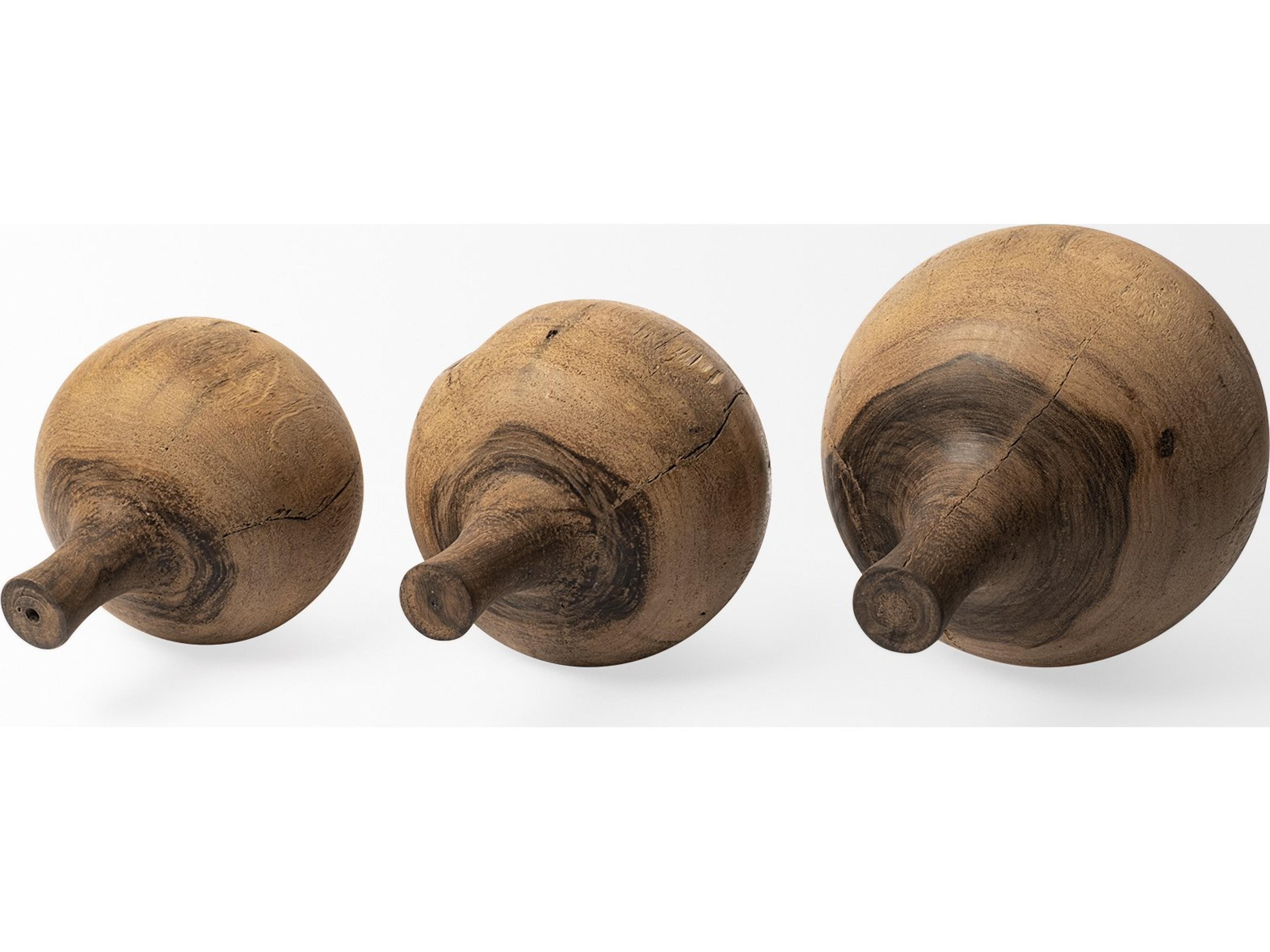 Mercana Afra Small Solid Wood Vase Shaped Decorative Object