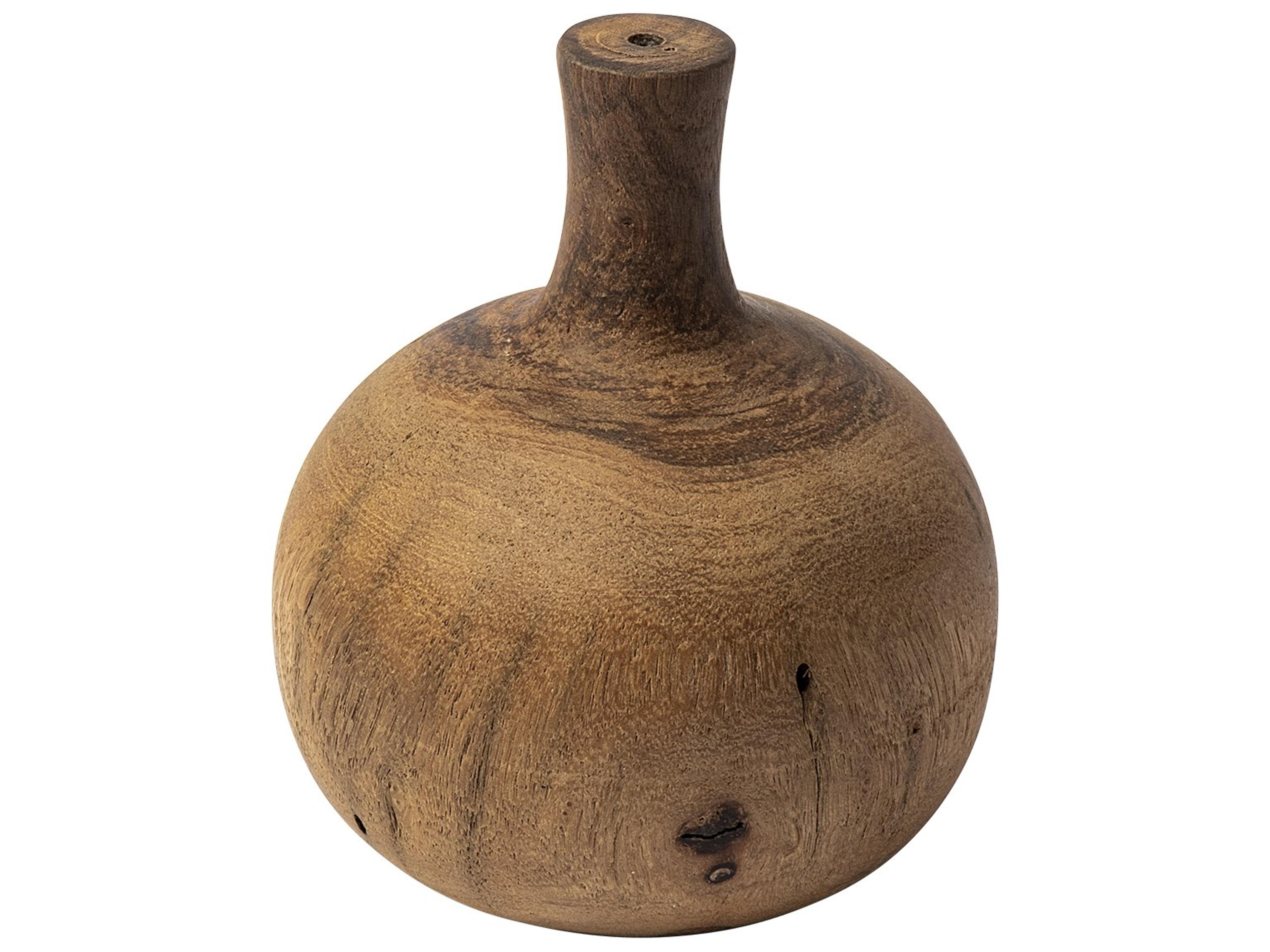 Afra Small Solid Wood Vase Shaped Decorative Object