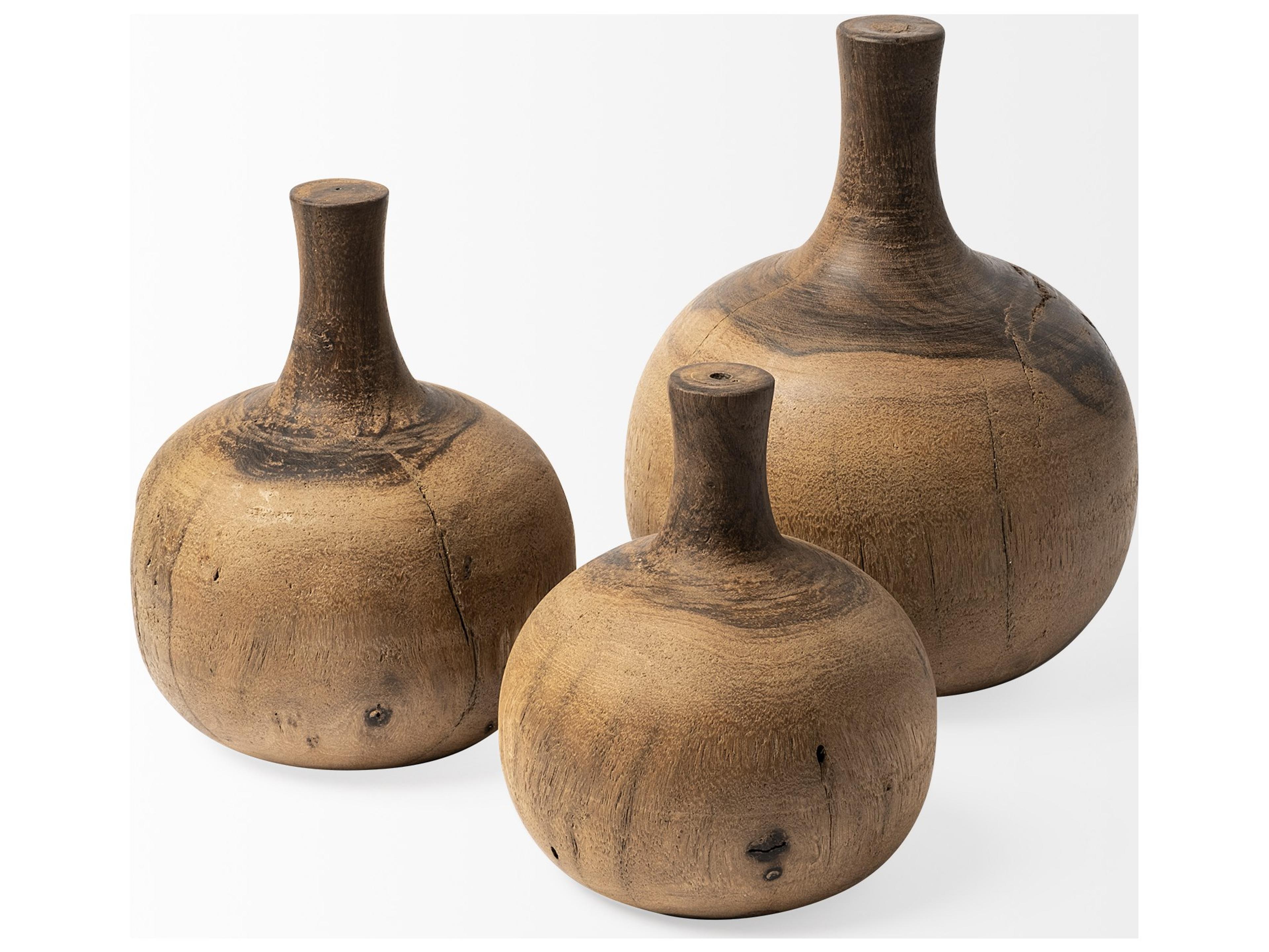 Mercana Afra Medium Solid Wood Vase Shaped Decorative Object