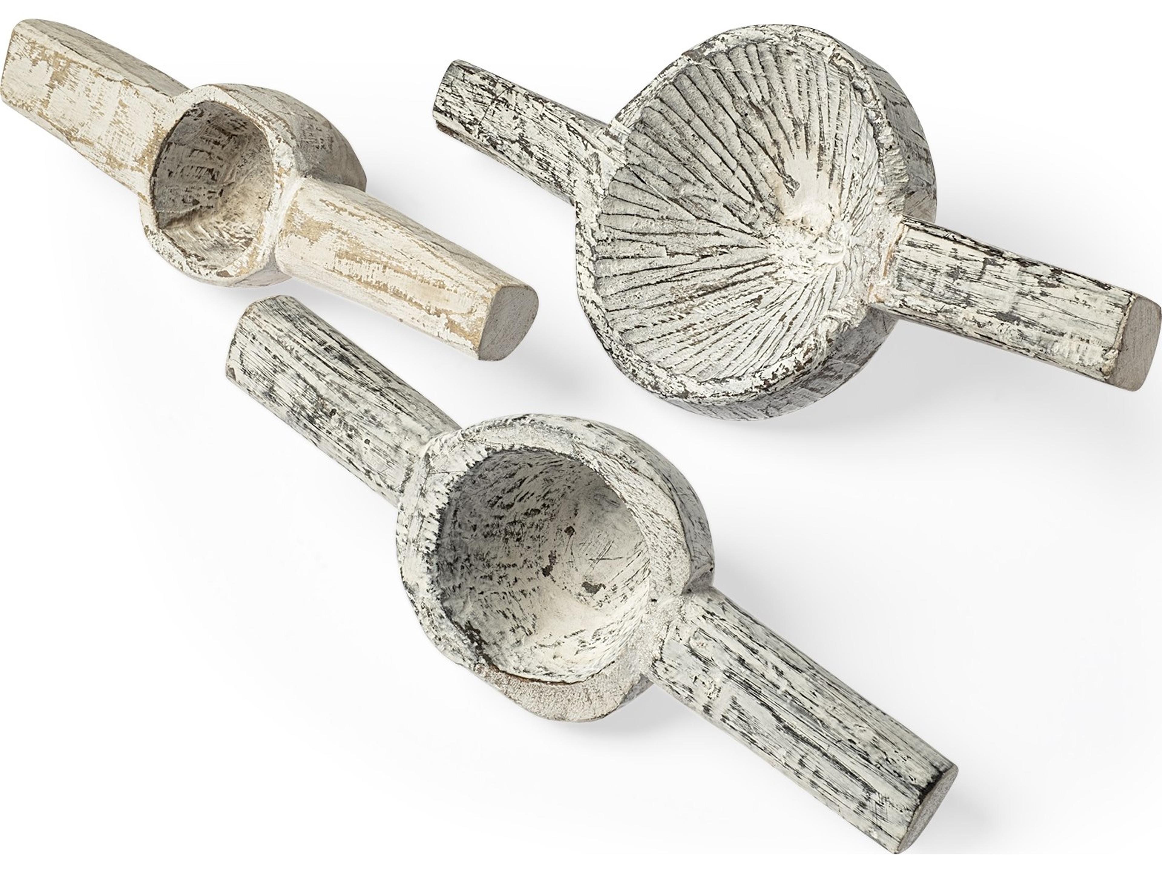 Mercana Oro (Set of 3) White Tribal Inspired Measuring Cups