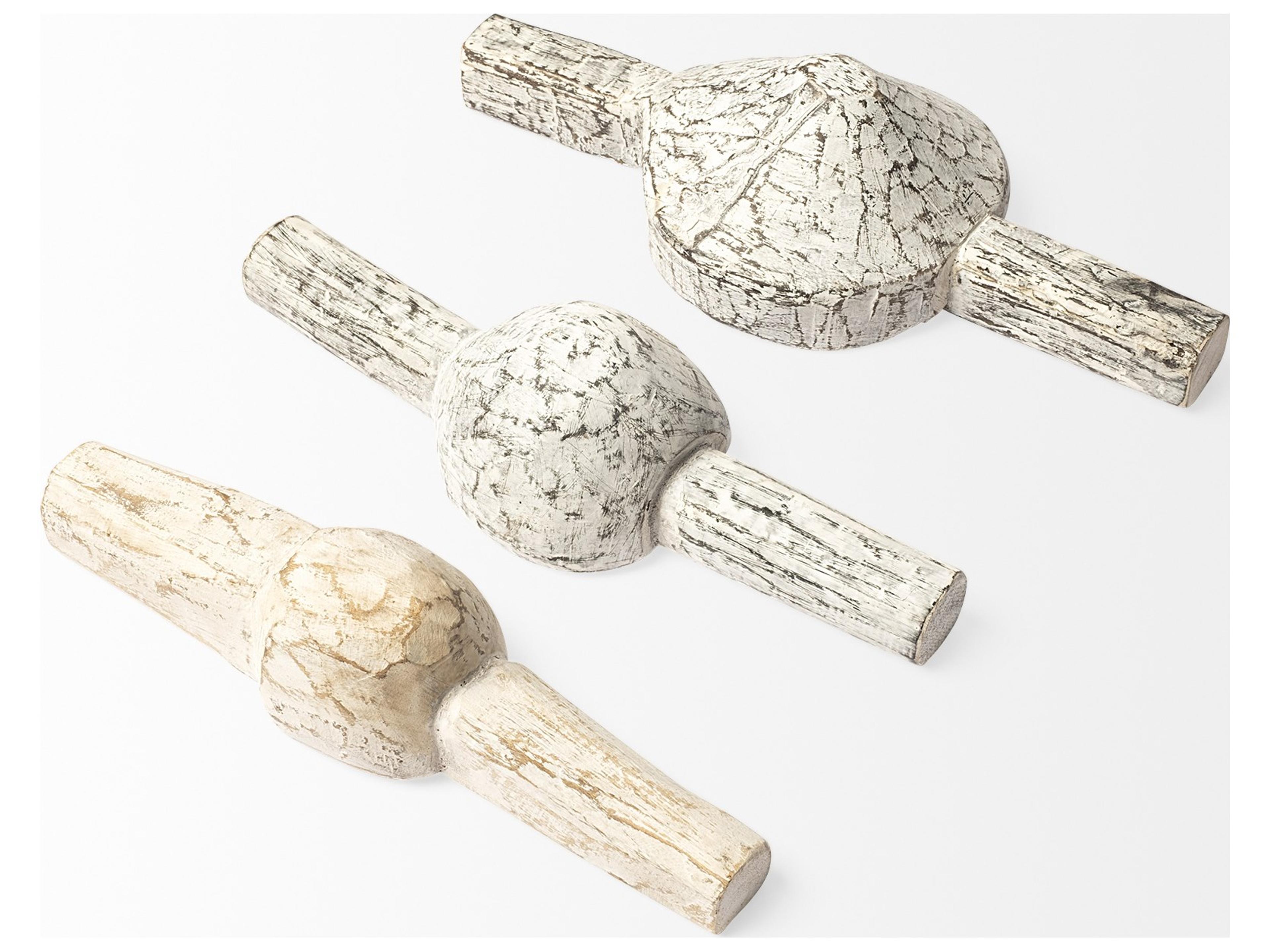 Mercana Oro (Set of 3) White Tribal Inspired Measuring Cups