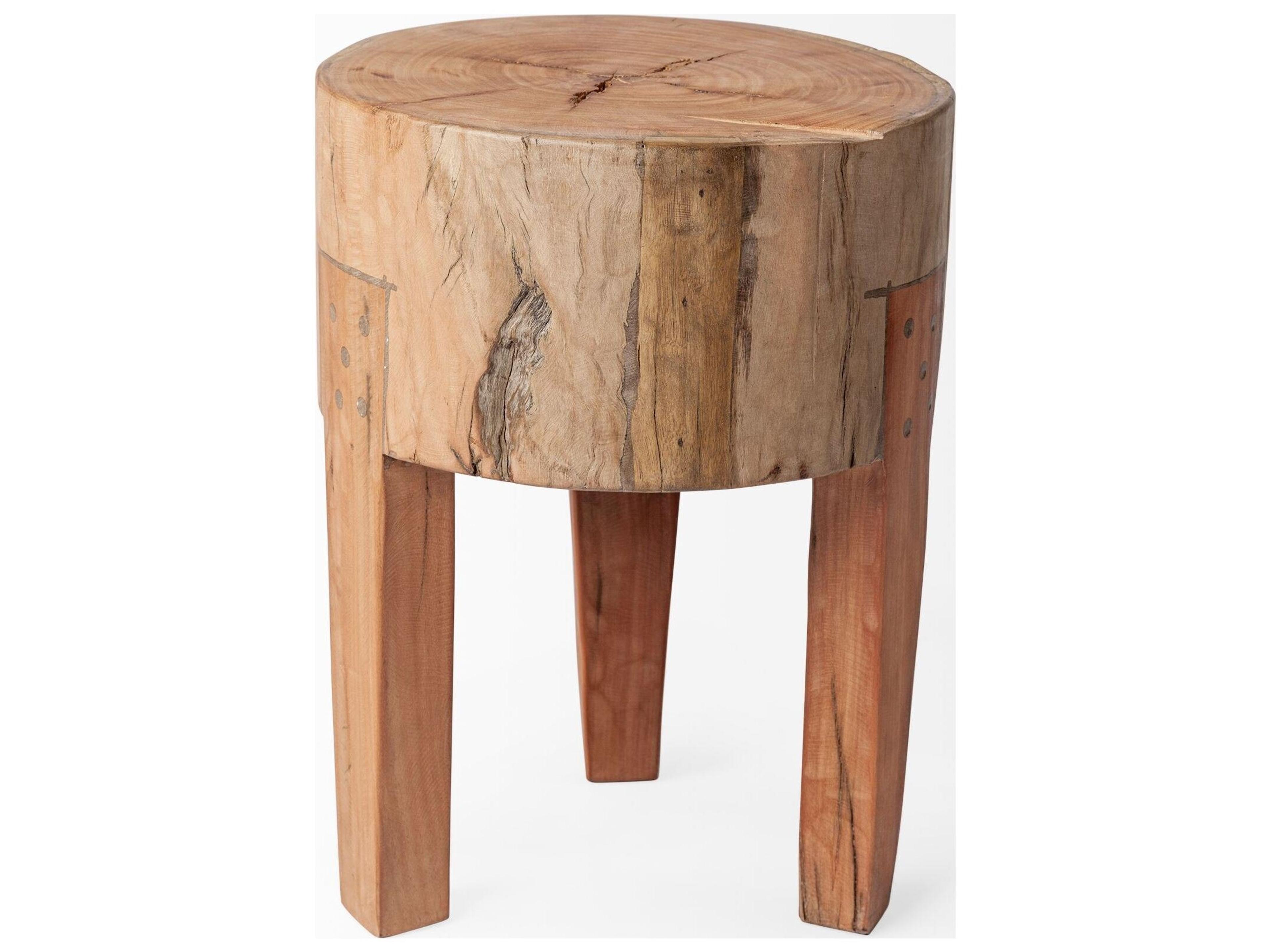 Mercana Asco 18"H Rustic Solid Reclaimed Wood Stool