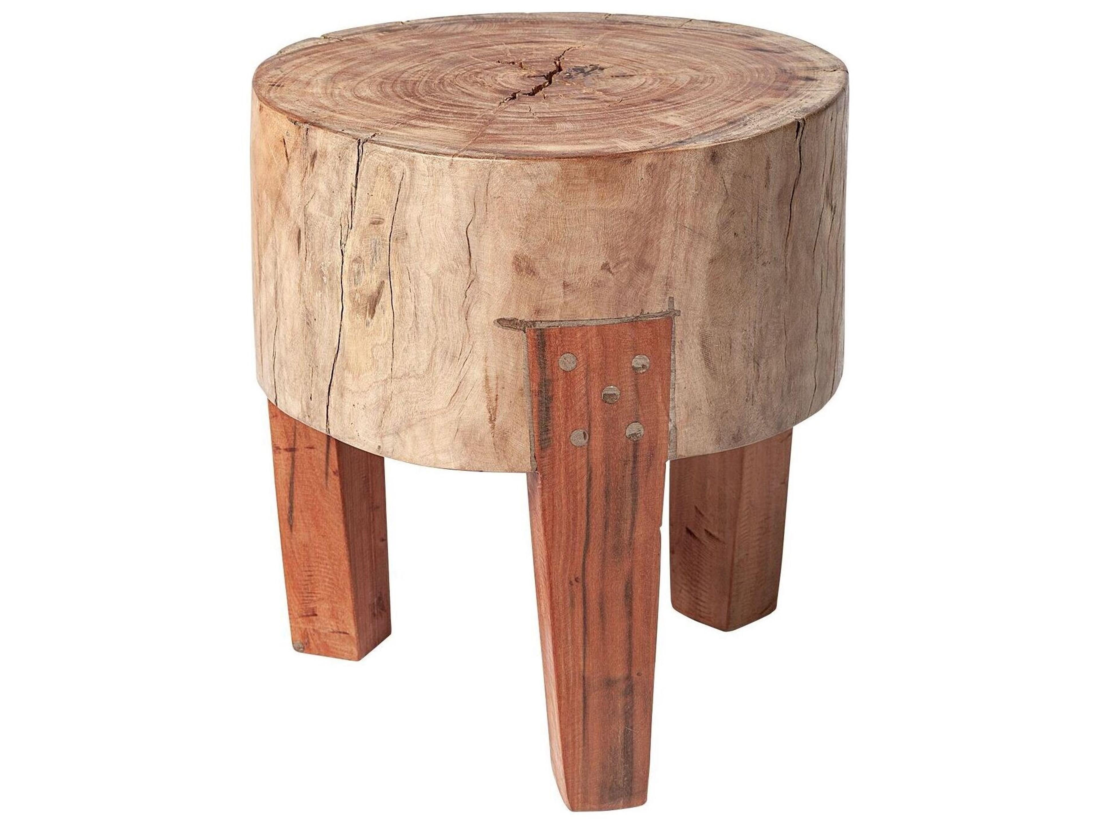Asco 15"H Rustic Solid Reclaimed Wood Stool
