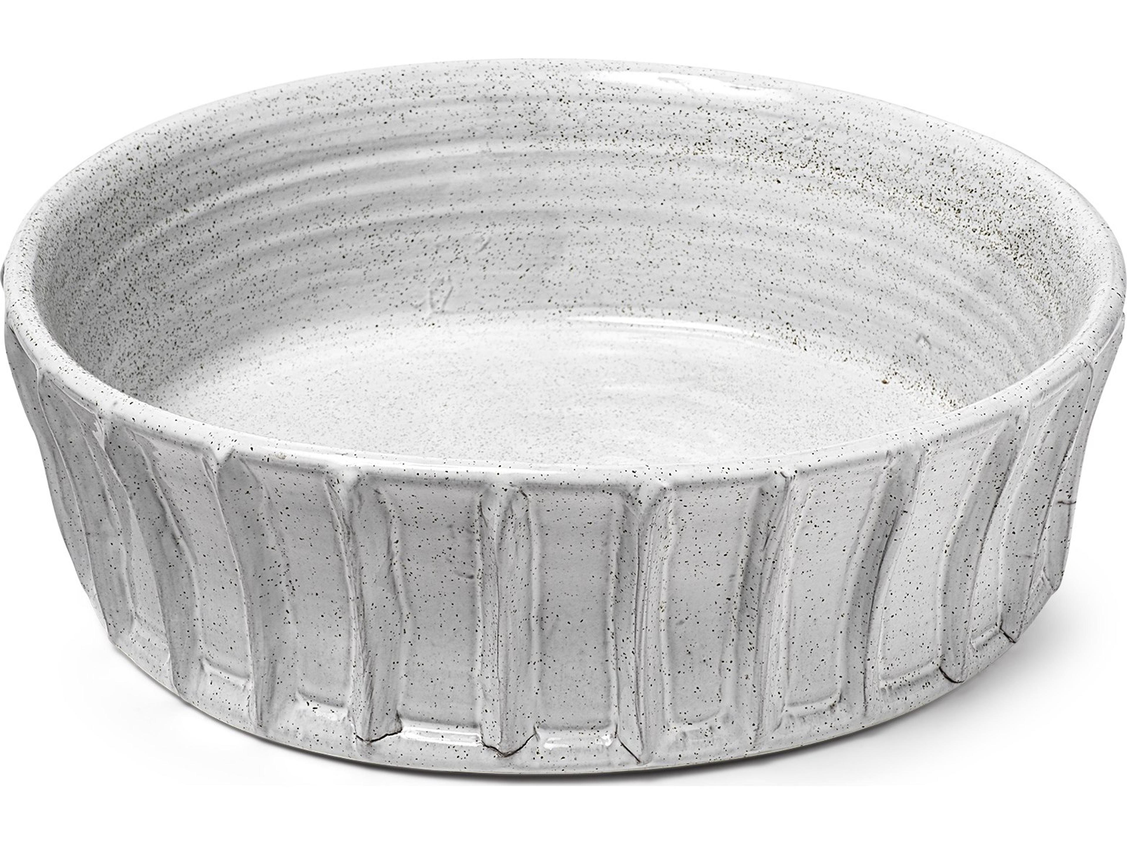 Silone (Large) 16L x 16W White Ceramic Bowl