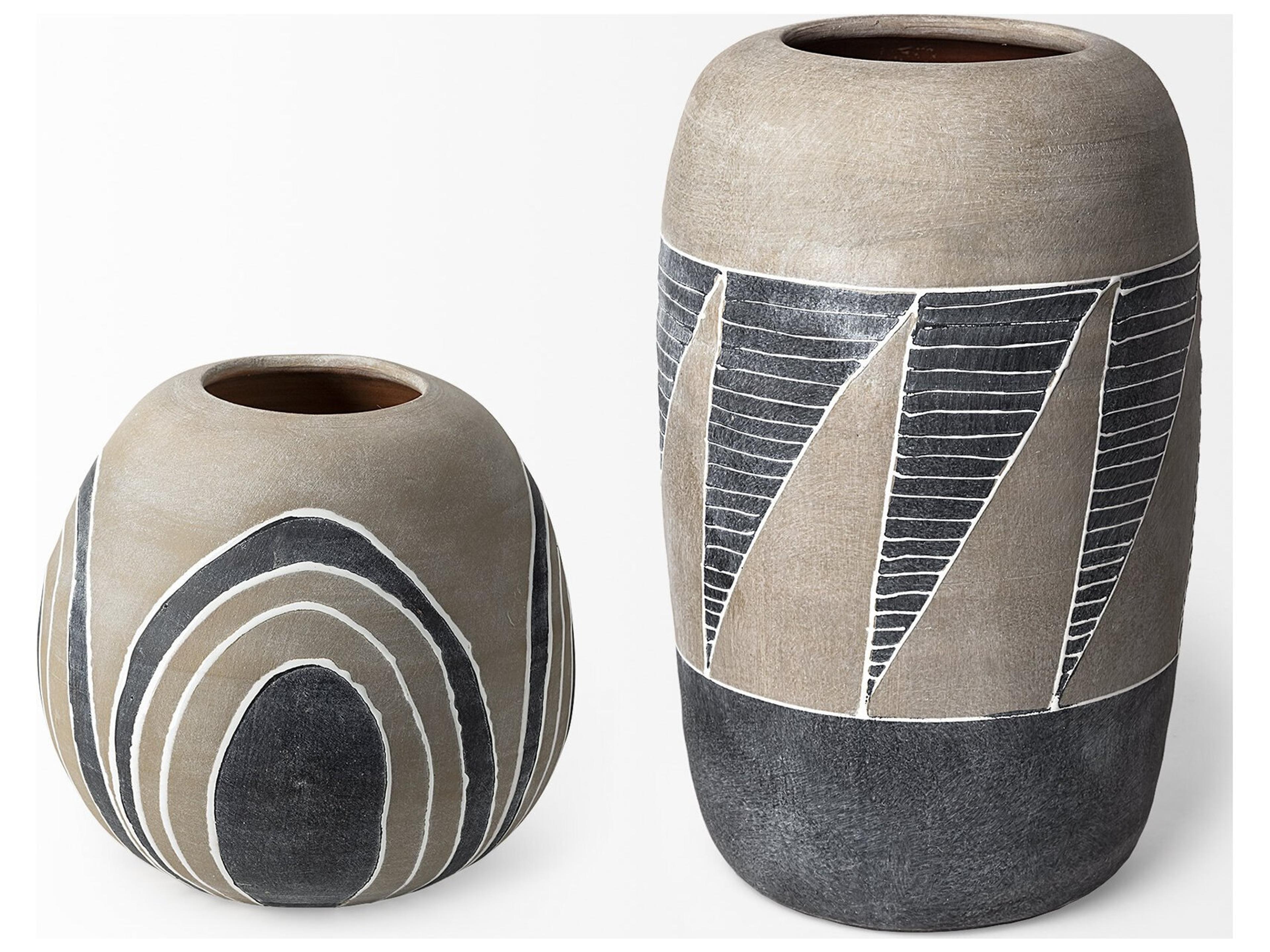 Mercana Cove Grey/Brown Ceramic Vase