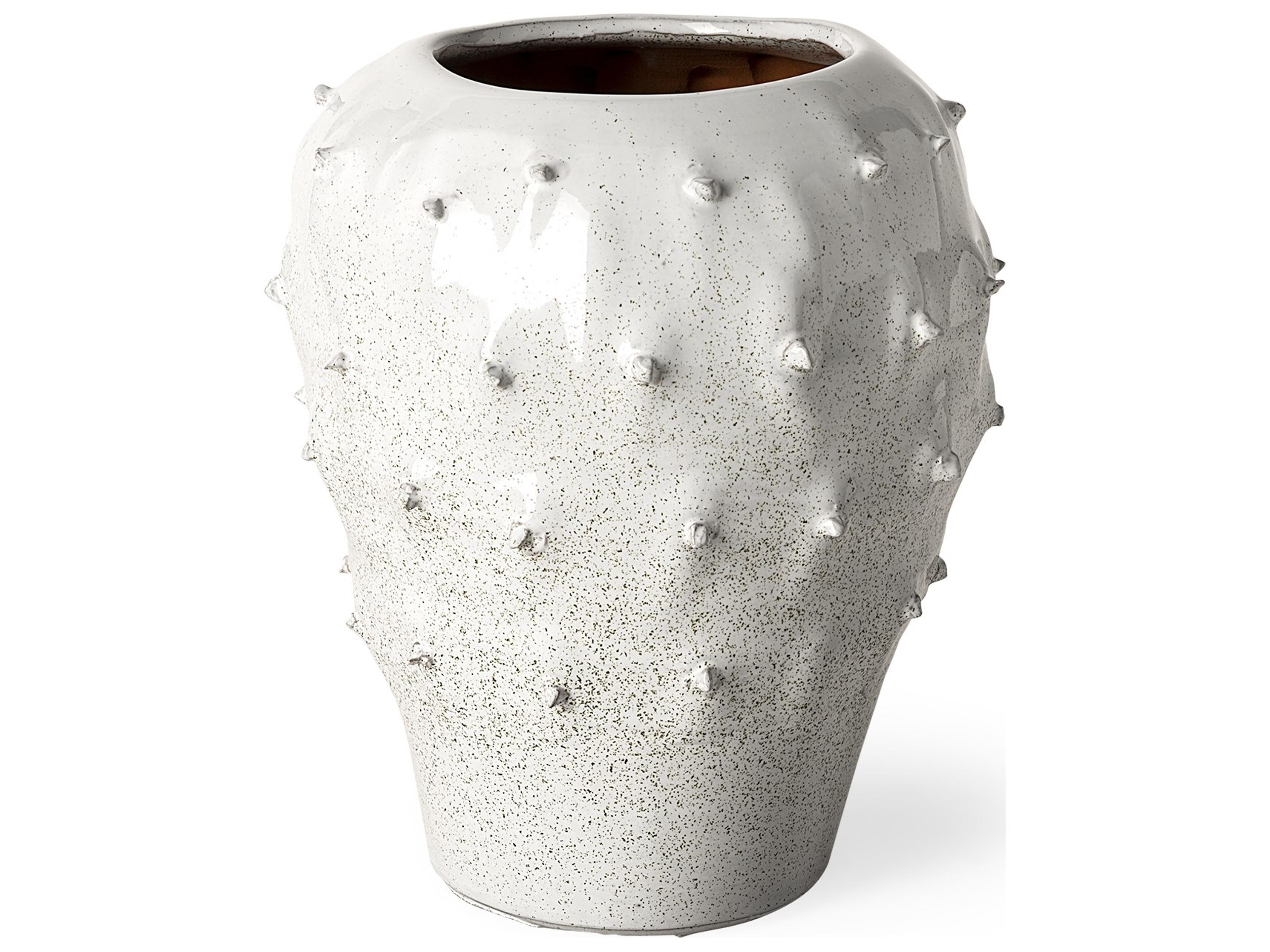 Julian Small Glossy White Ceramic Spoked Vase