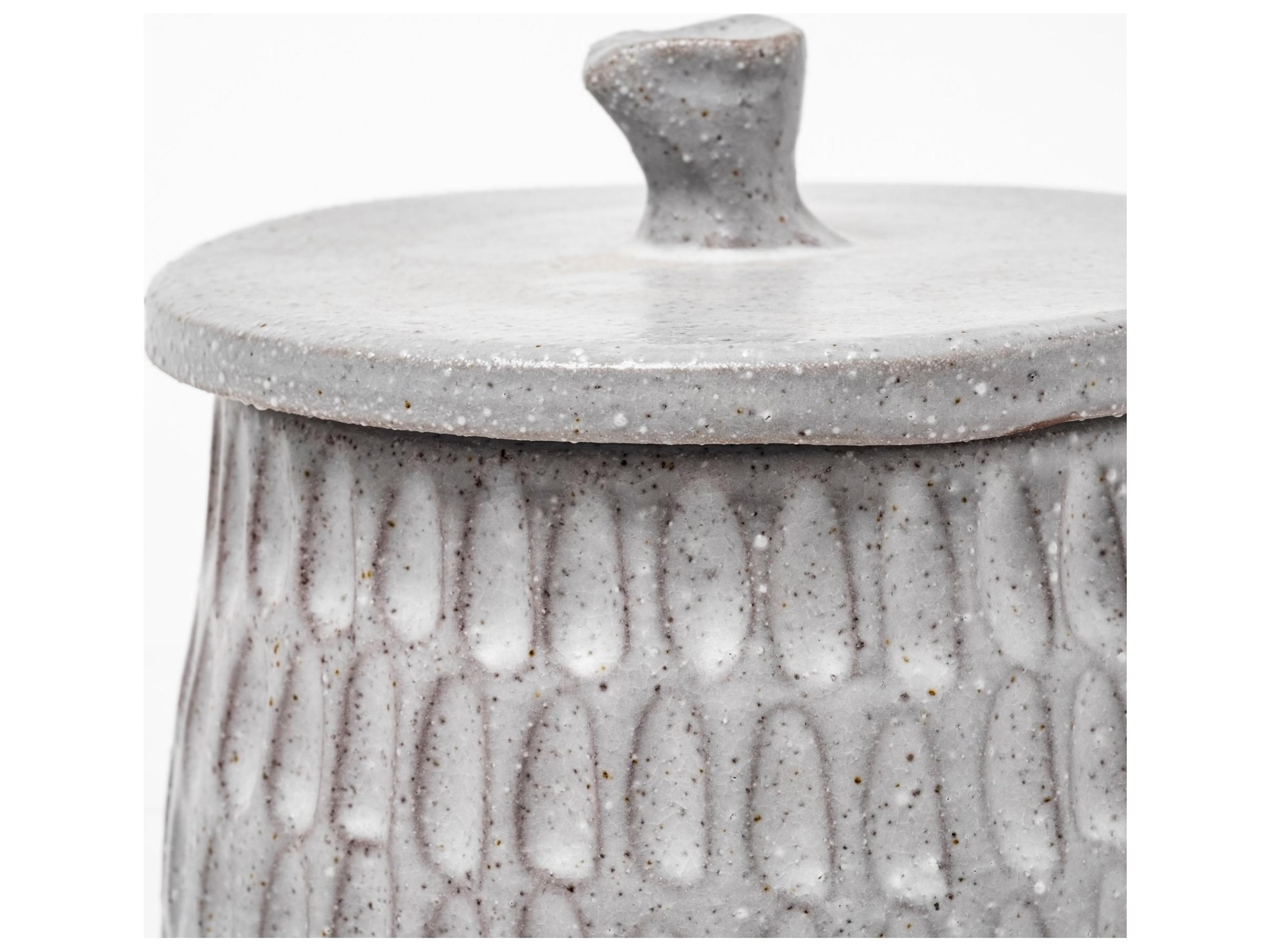 Mercana Azul (Large) 5L x 5W Gray Ceramic Detailed Decorative Box