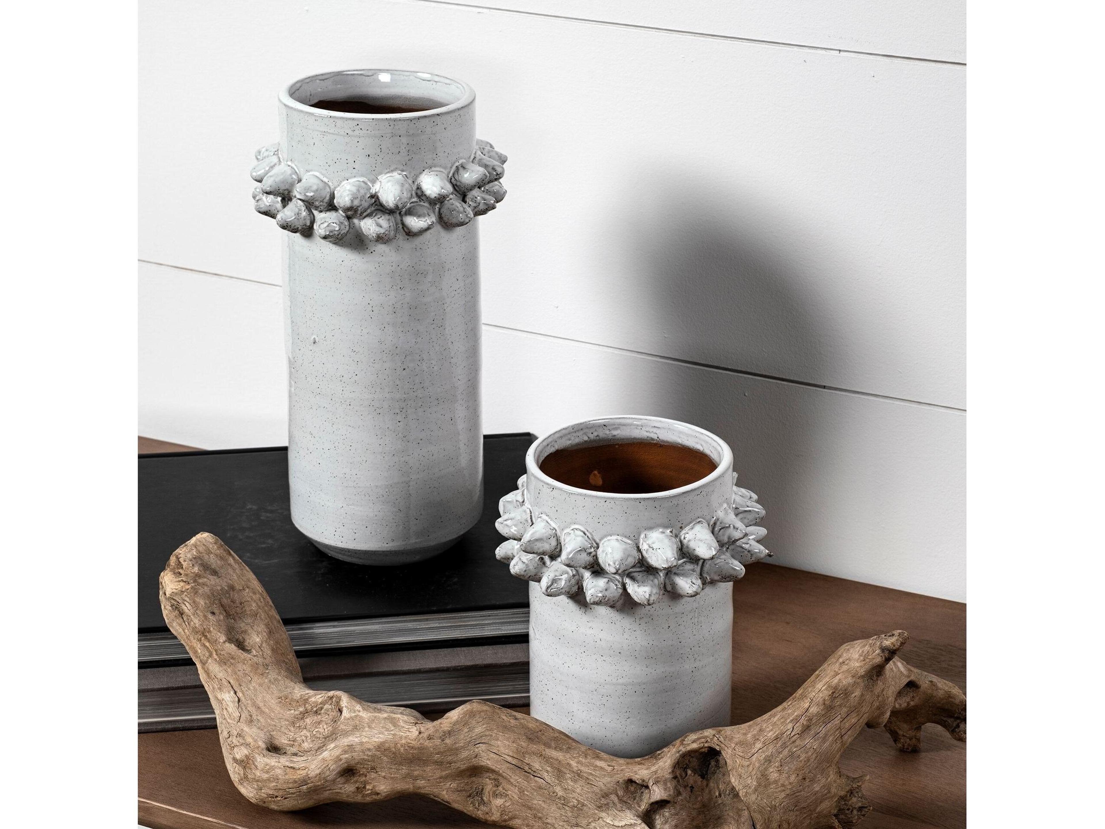 Mercana Farmhampton Small Gray Spoked Ceramic Vase