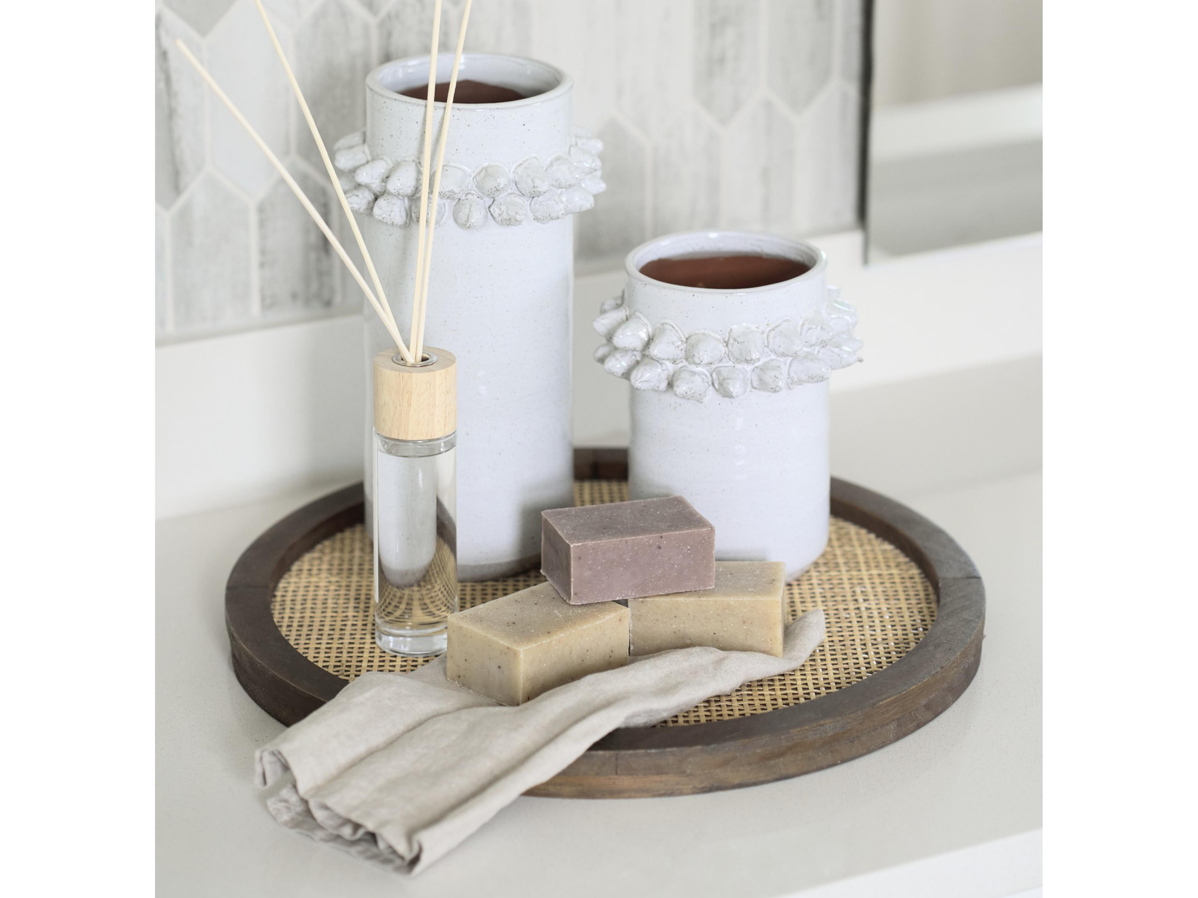 Mercana Farmhampton Small Gray Spoked Ceramic Vase