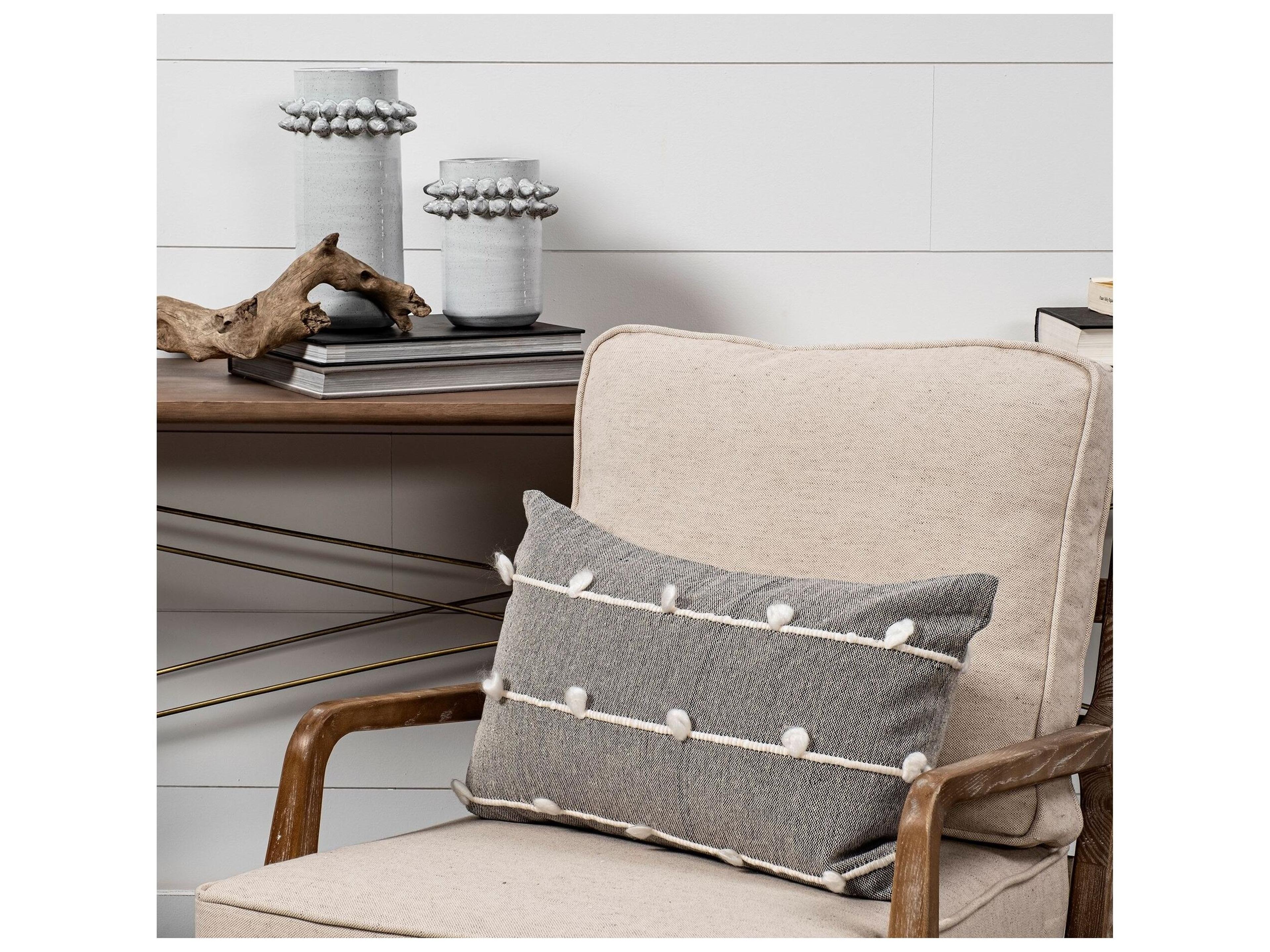 Mercana Farmhampton Large Gray Spoked Ceramic Vase